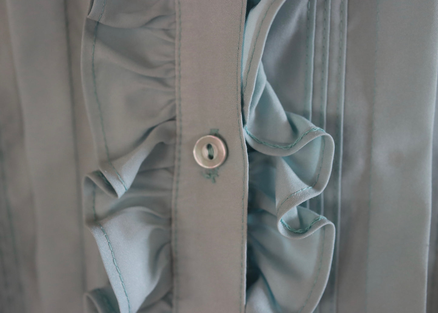 Donkenny Turquoise Blue Ruffle Blouse