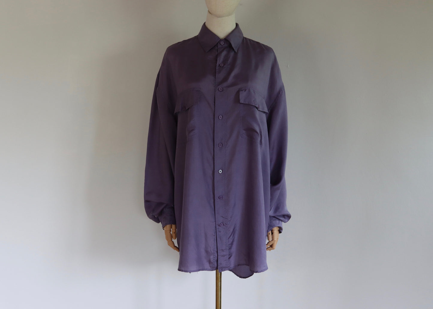Oversized Lilac Silk Shirt