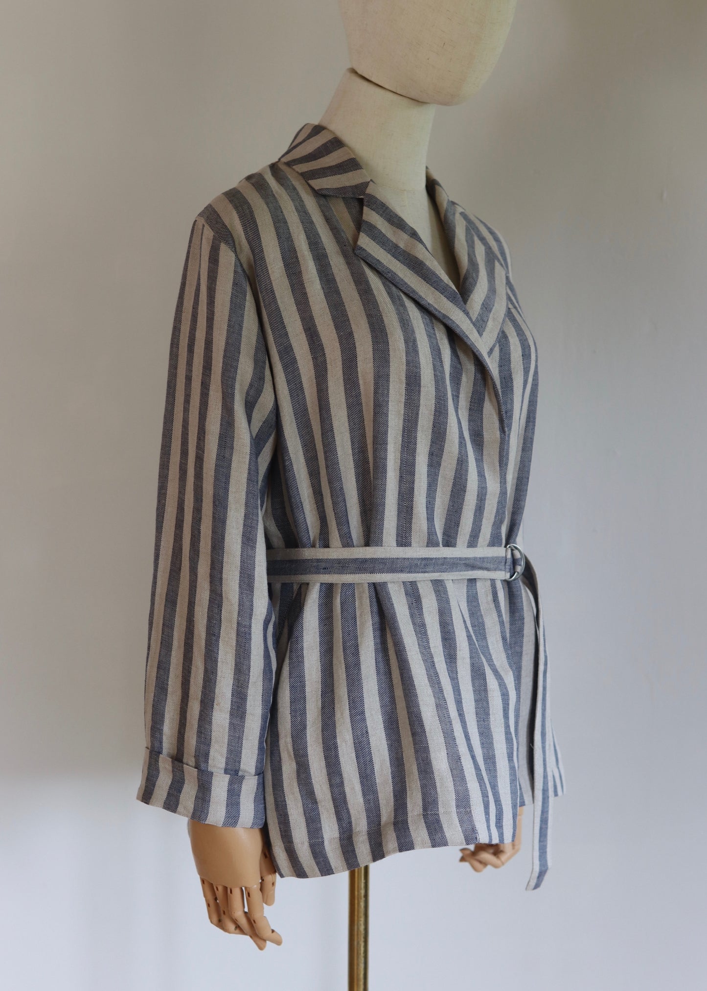 BITTE KAI RAND | Linen Stripe Wrap Jacket