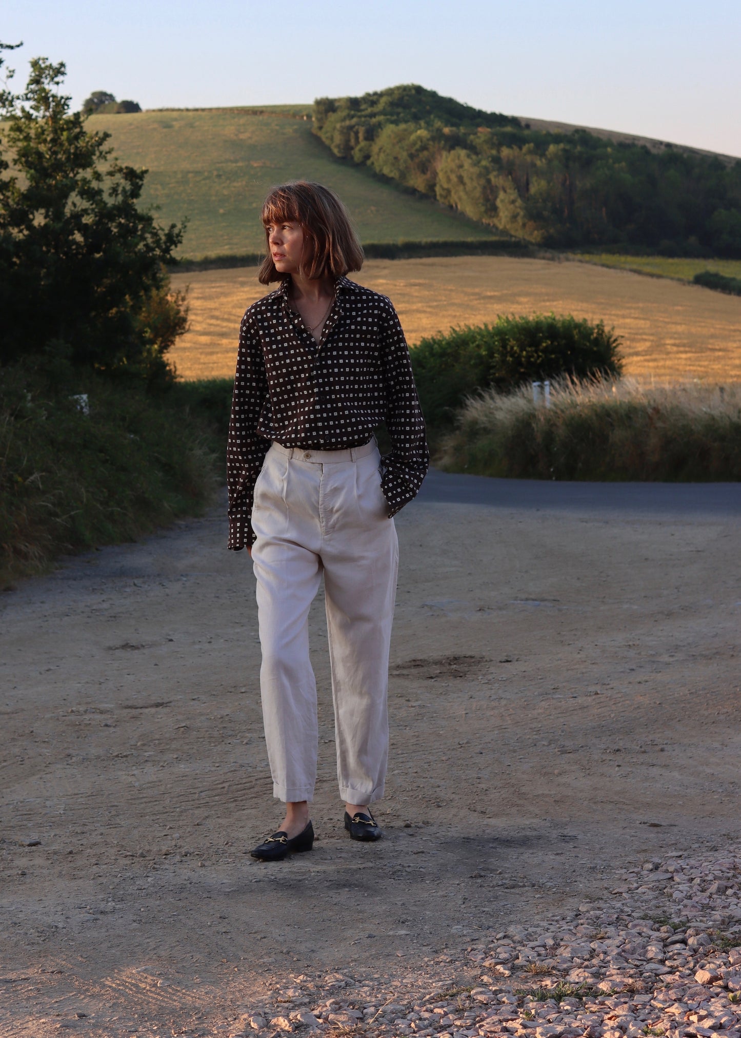 Agnes B Homme | Brown Geometric Print Shirt