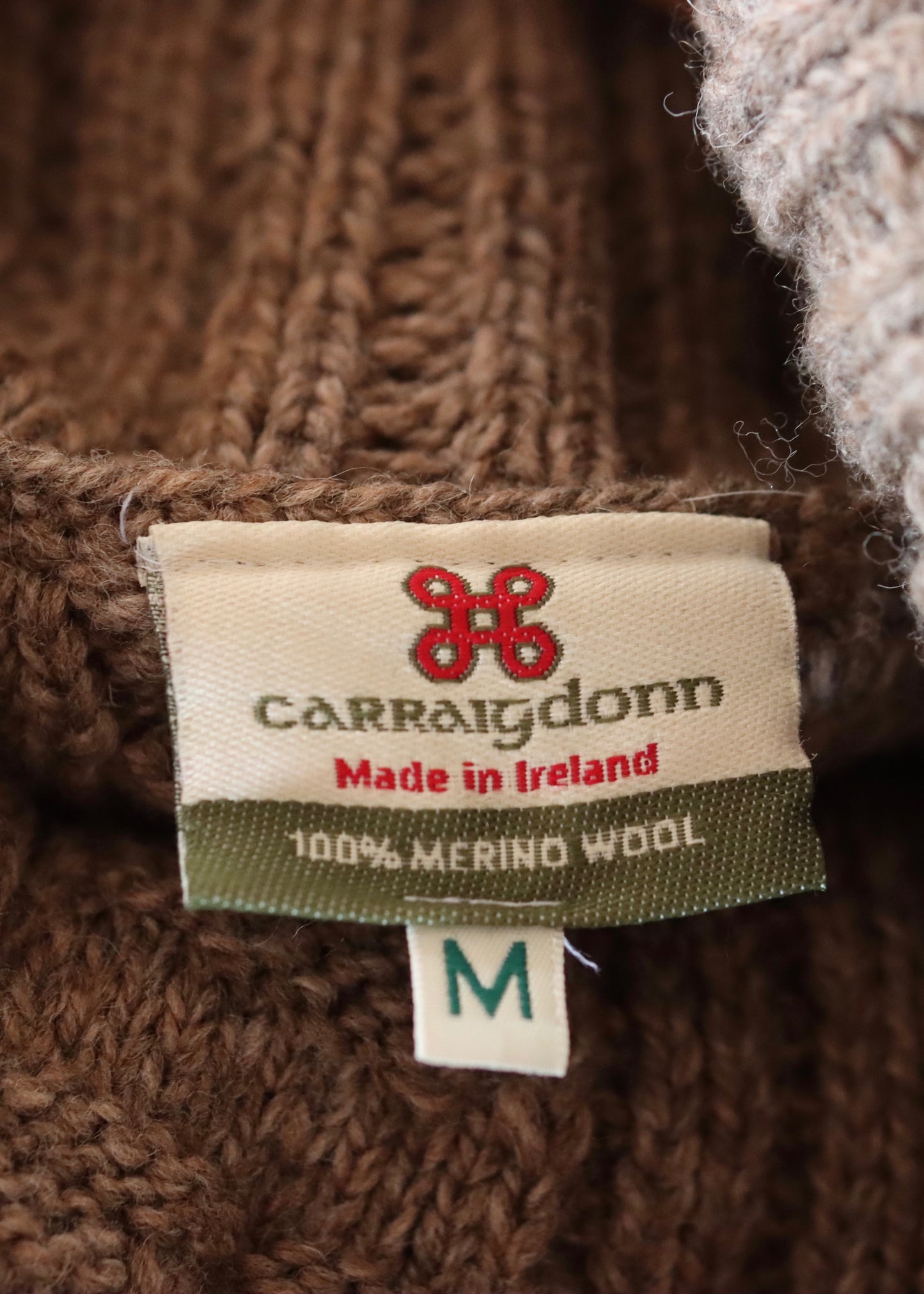 Irish Merino Wool Cardigan Carraig Donn M