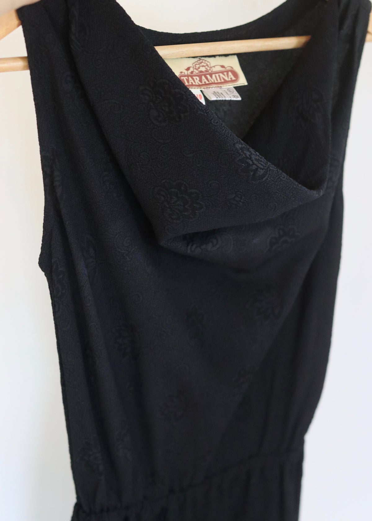 Black Cowl Neck Dress by Taramina