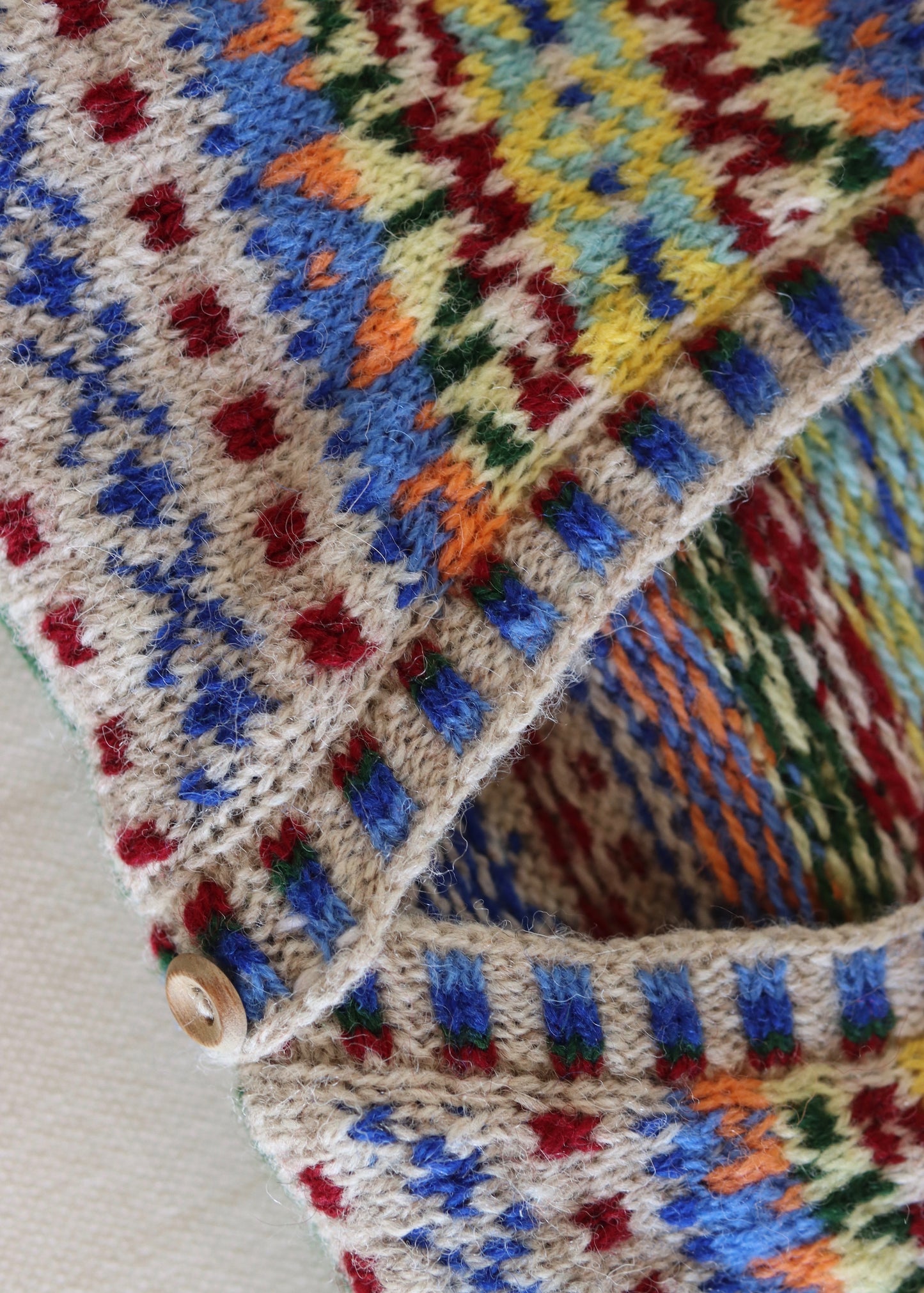 Fairisle Wool Hand Knitted Vest