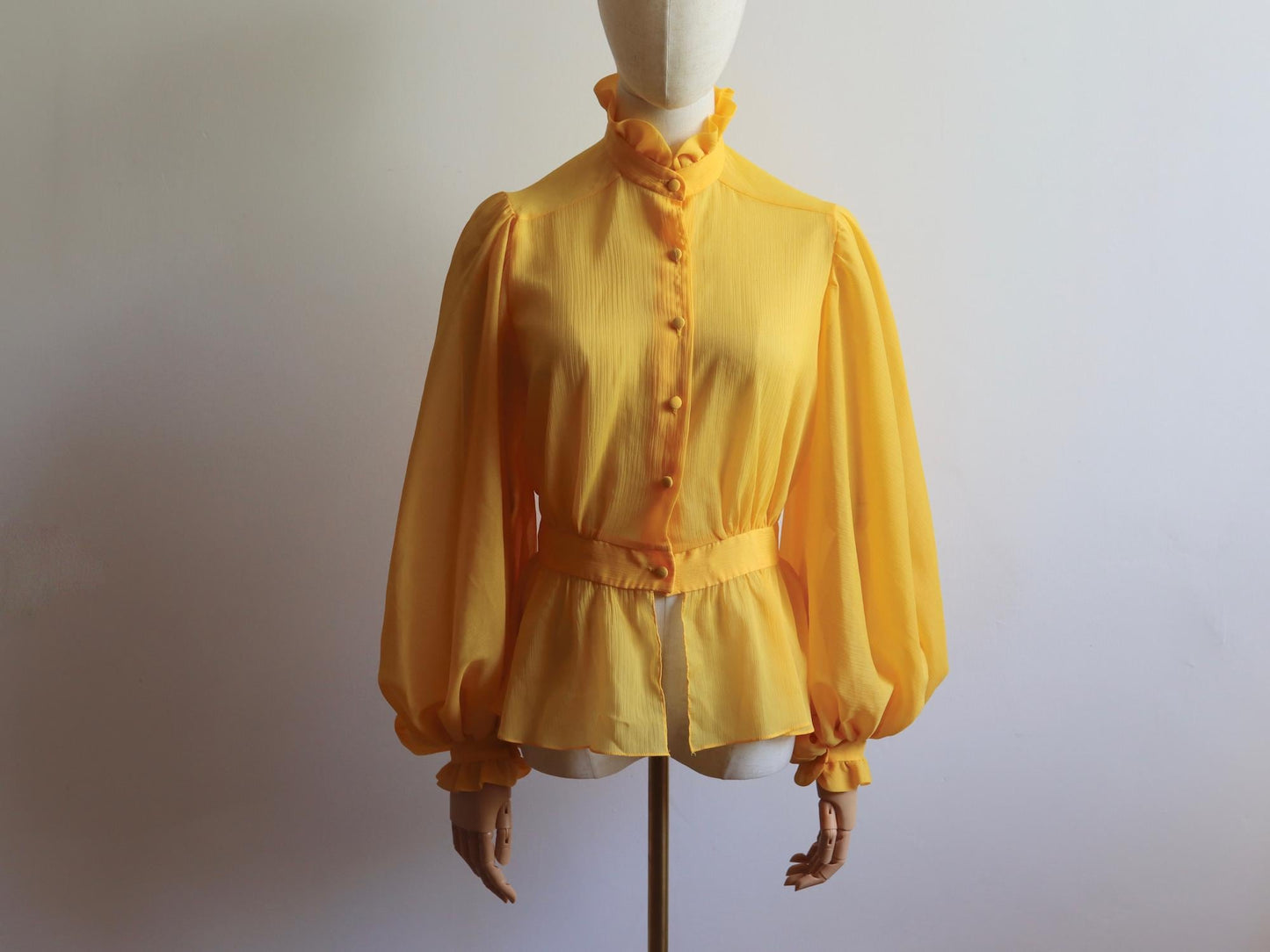 Balloon Sleeve Peplum Blouse | 1970s