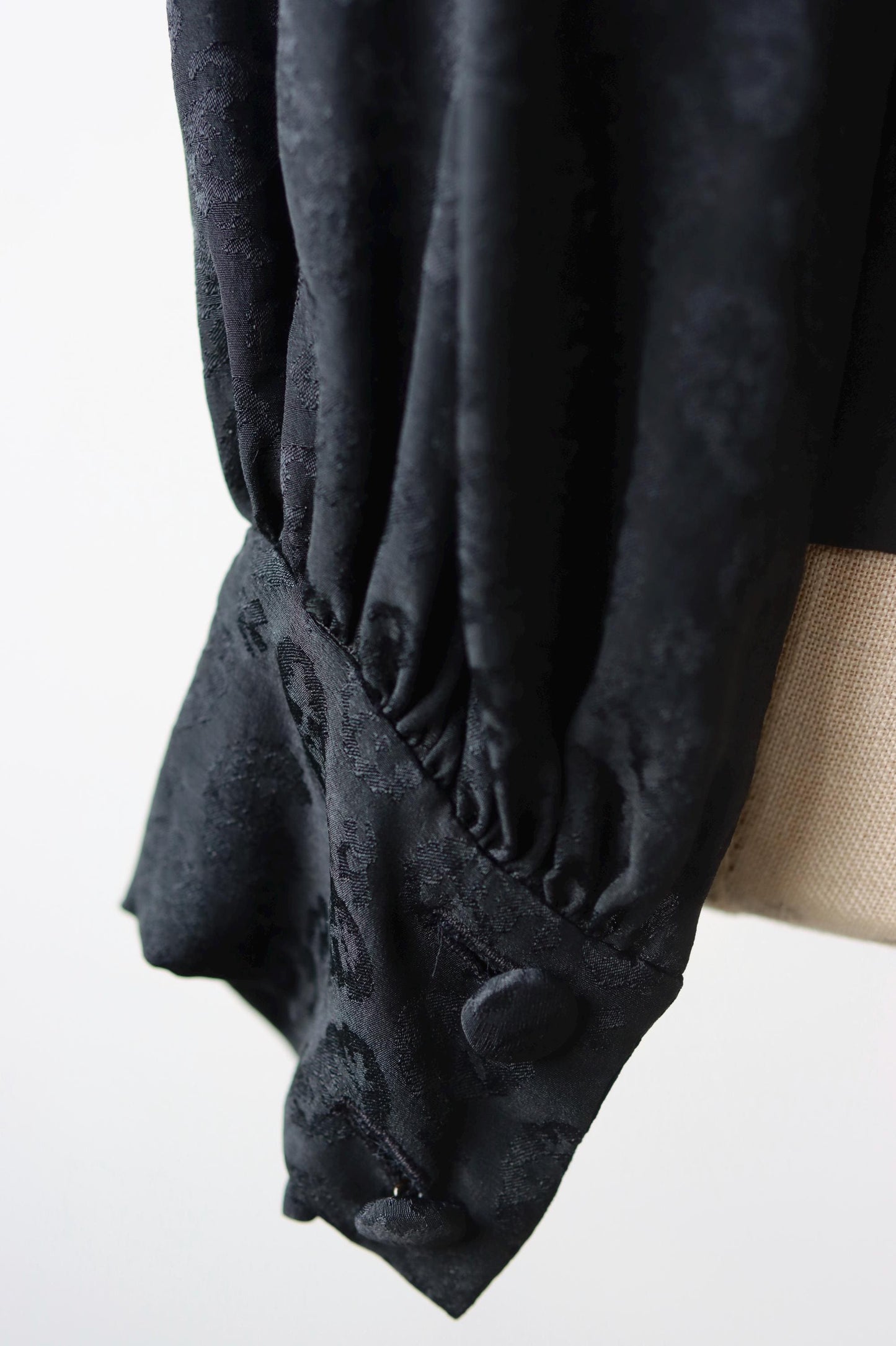 LANVIN Paris Boutique | Black Silk Bow Blouse | 1970s