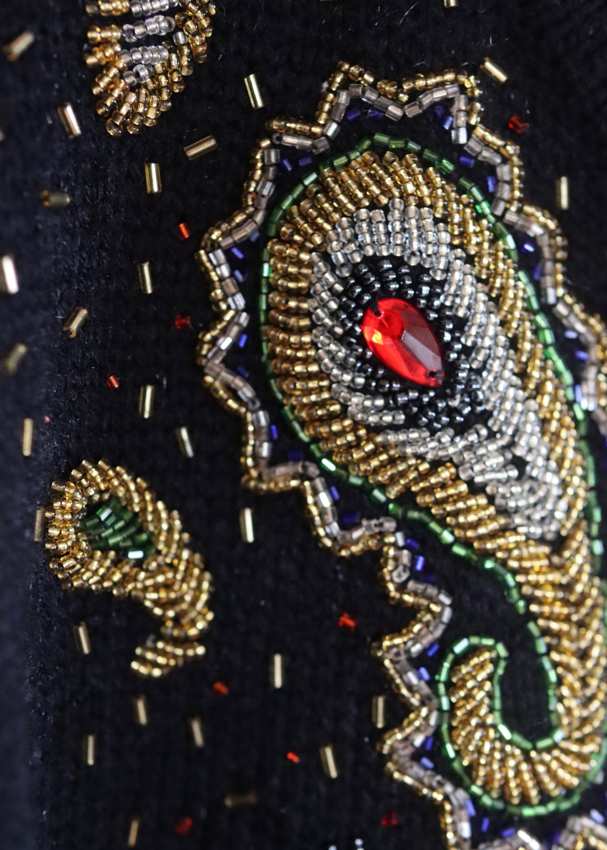 Vintage Jewelled Beaded Black Cardigan | Opera by Richards