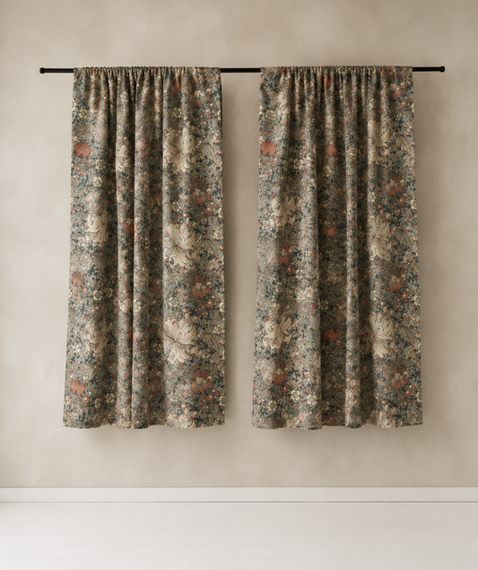 William Morris Golden Lily Sanderson Fabric Curtains | 2 Pairs