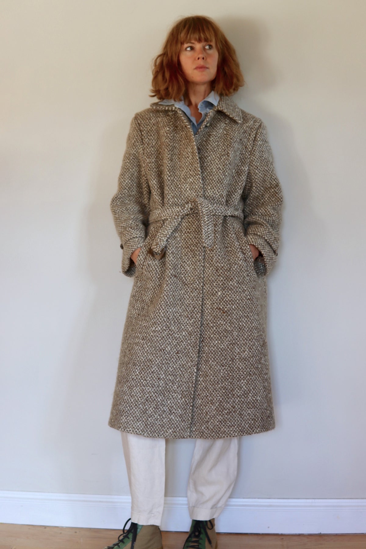 Sager Tweed 1970s Belted Coat