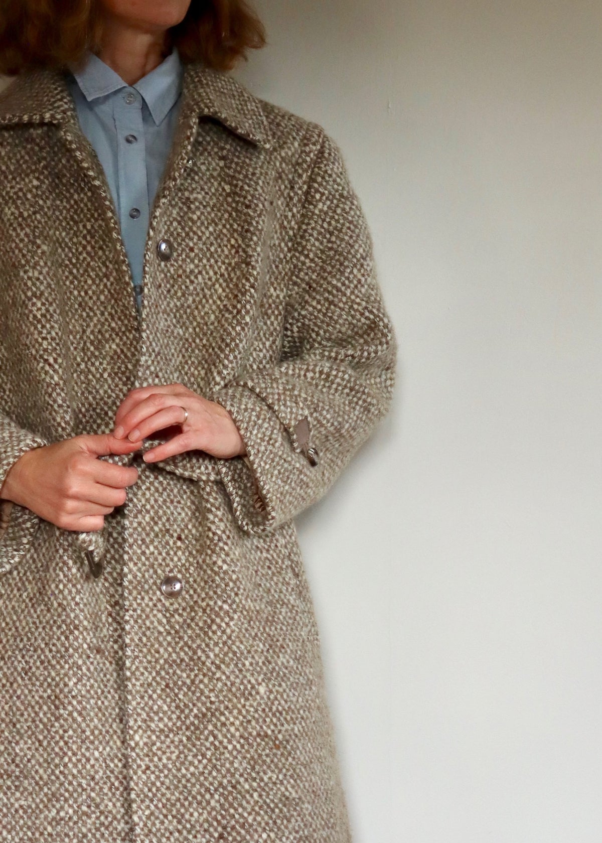 Sager Tweed 1970s Belted Coat