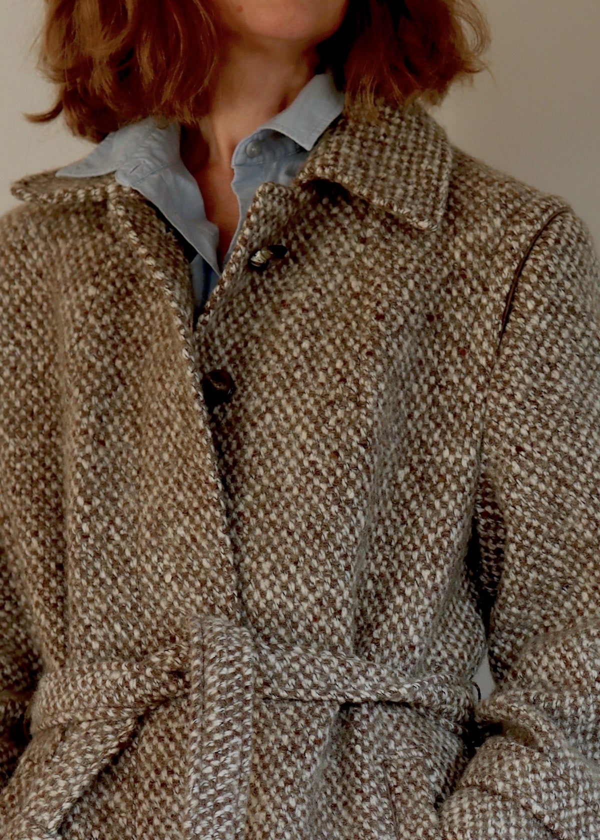 Sager Tweed 1970s Belted Coat