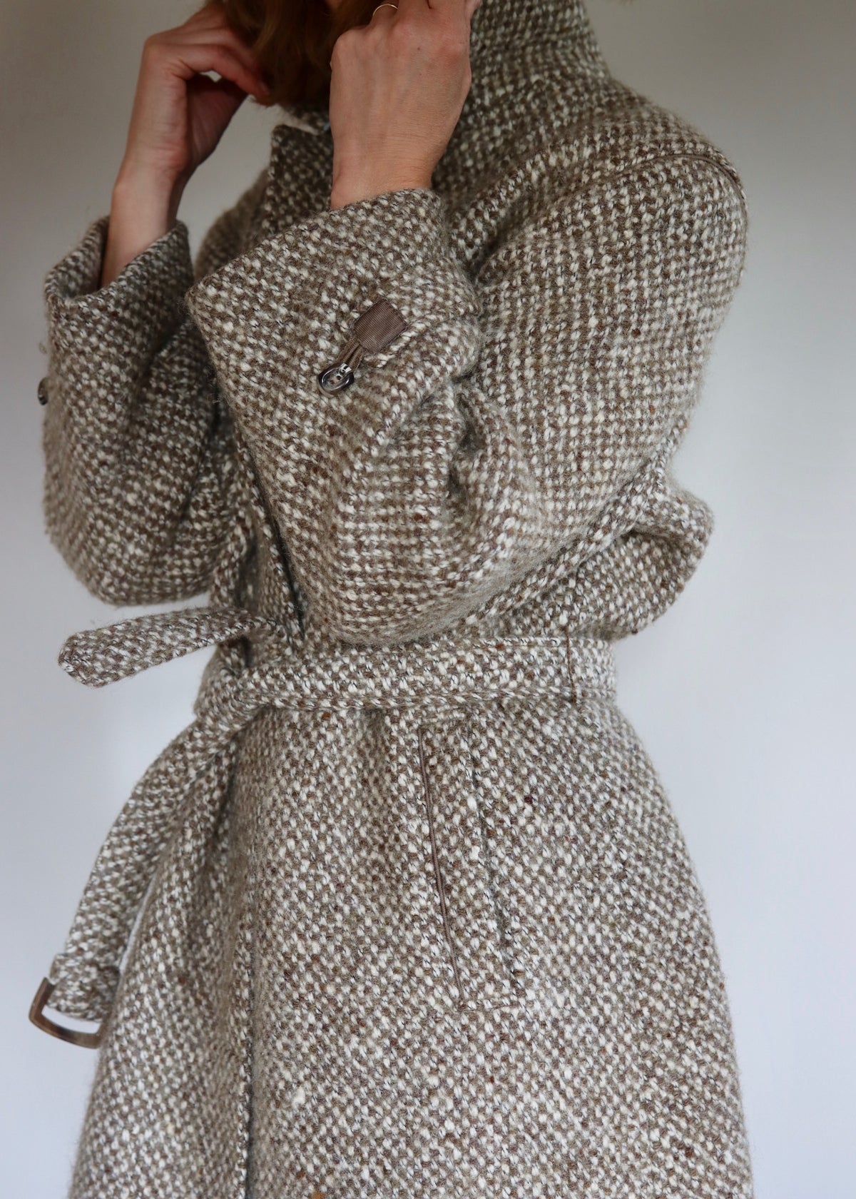 Sager Tweed 1970s Belted Coat