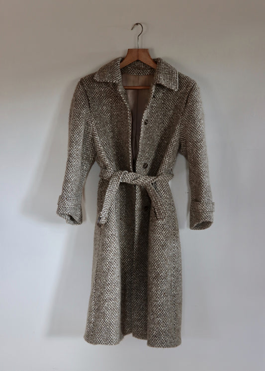 Sager Tweed 1970s Belted Coat