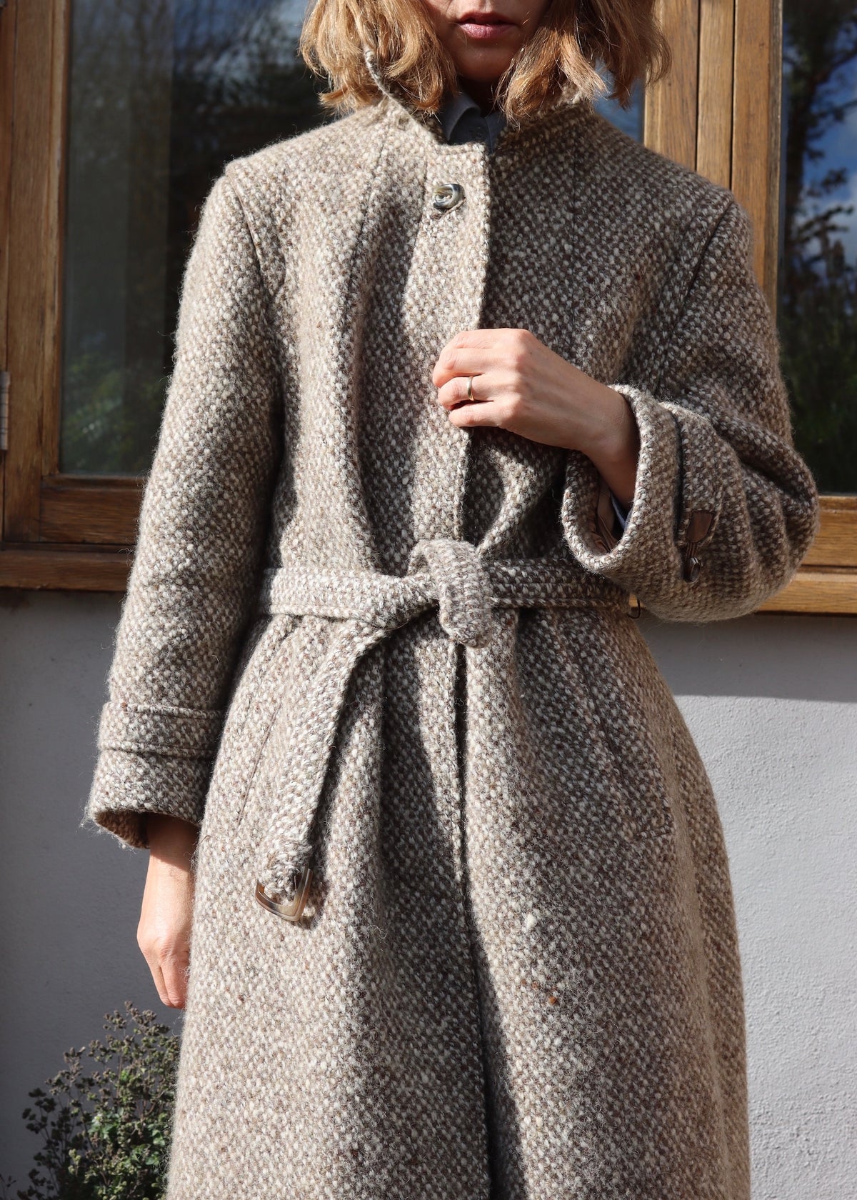 Sager Tweed 1970s Belted Coat