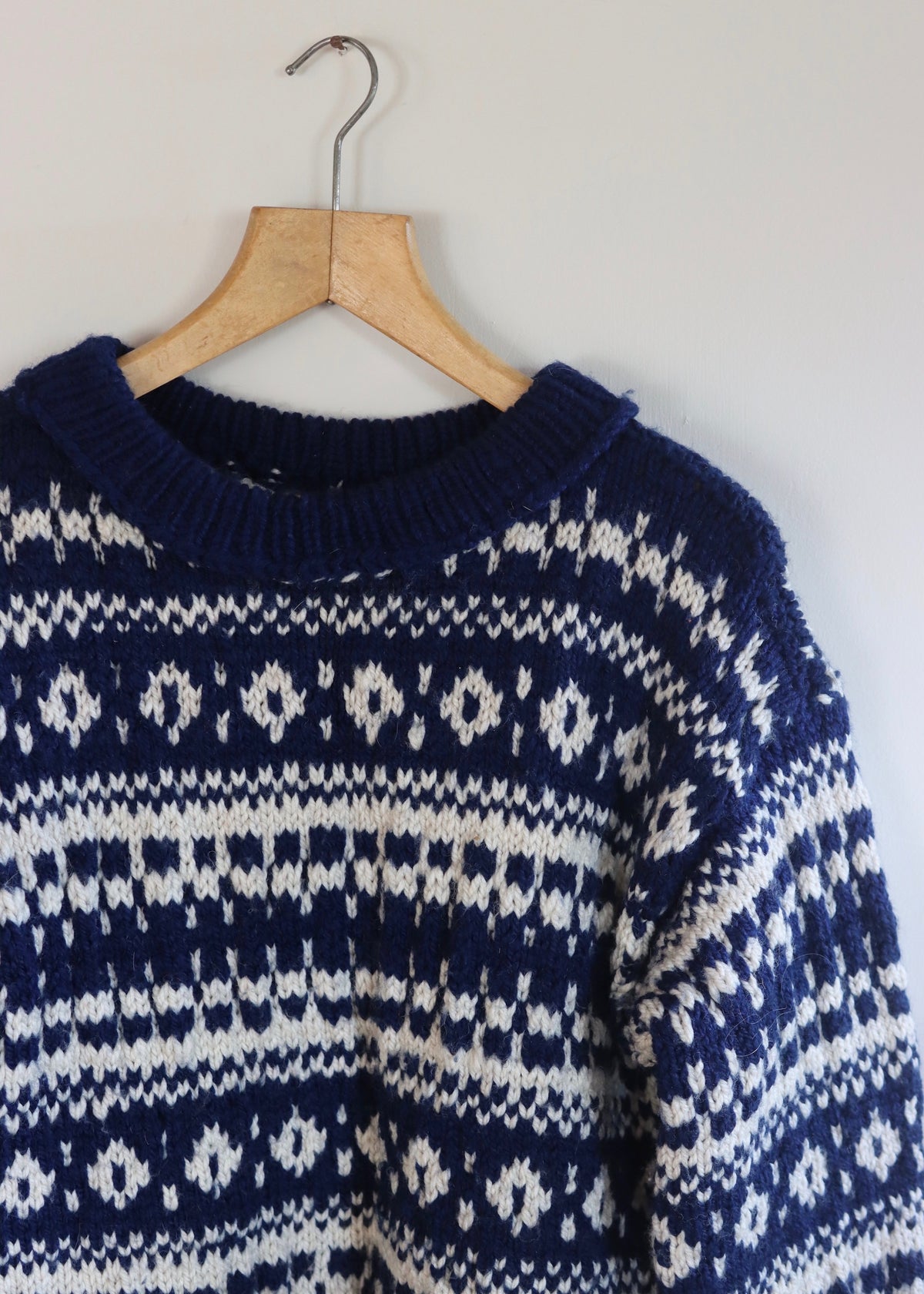 Warm Chunky Knit Fair Isle Fisherman’s Jumper
