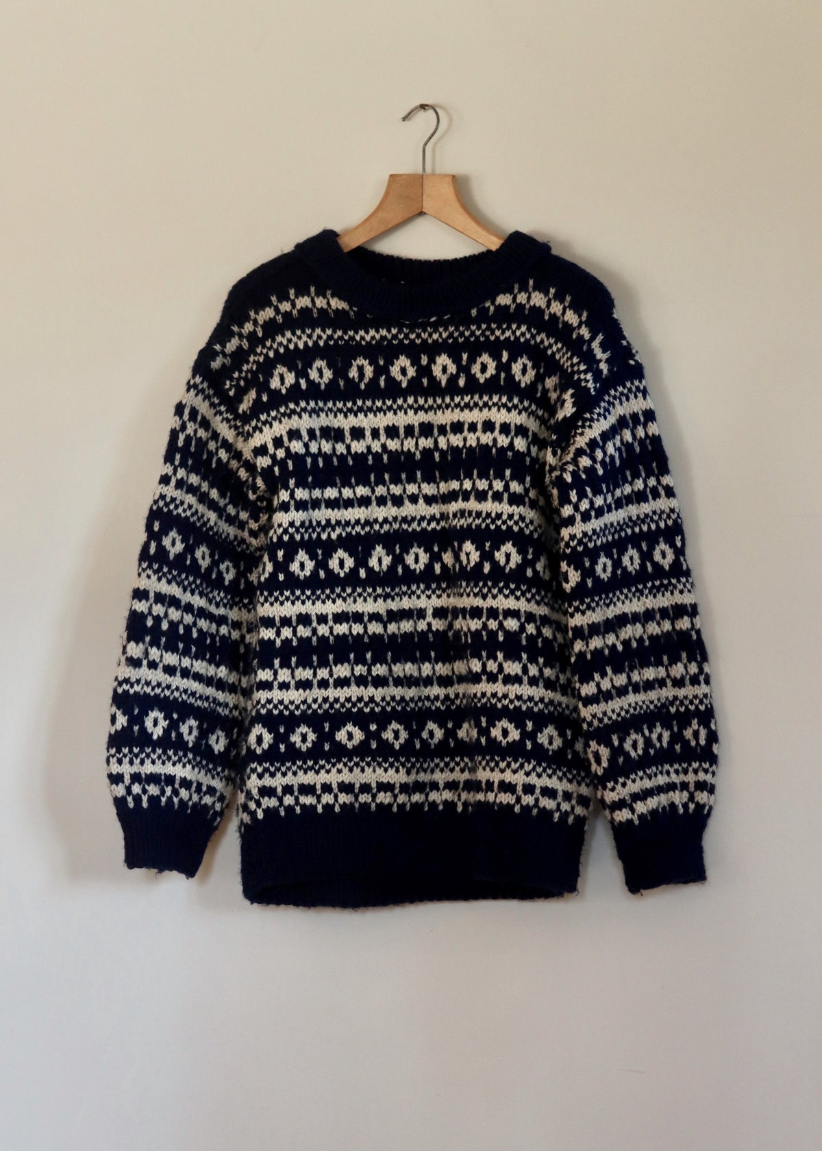 Warm Chunky Knit Fair Isle Fisherman’s Jumper