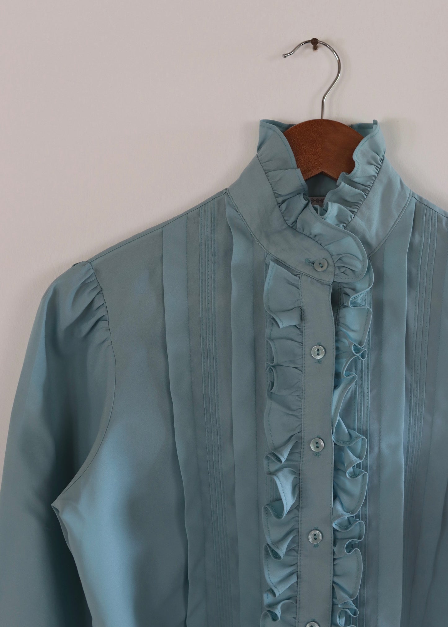Donkenny Turquoise Blue Ruffle Blouse