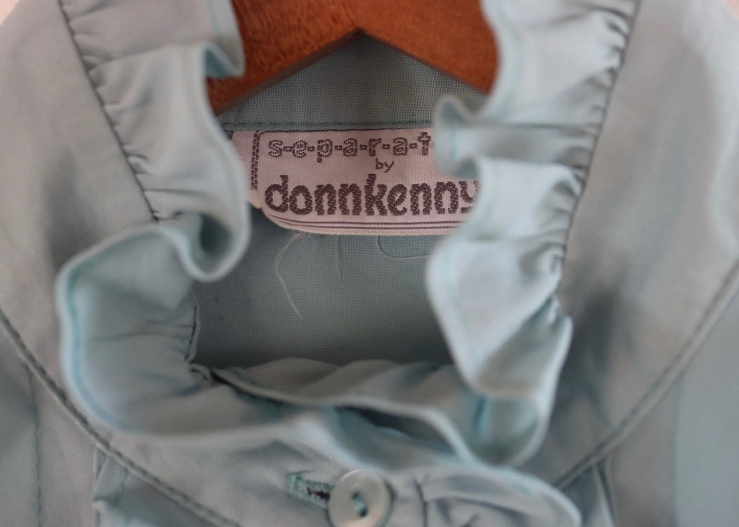 Donkenny Turquoise Blue Ruffle Blouse
