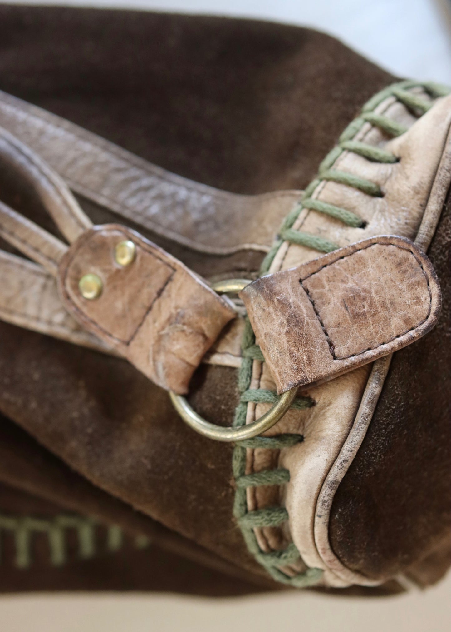 1970S Suede Bucket Bag | Leather Drawstring Shoulder Bag