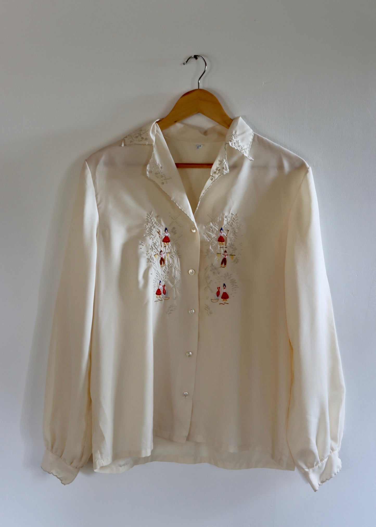 Hand Embroidered Tyrolean Folk Blouse