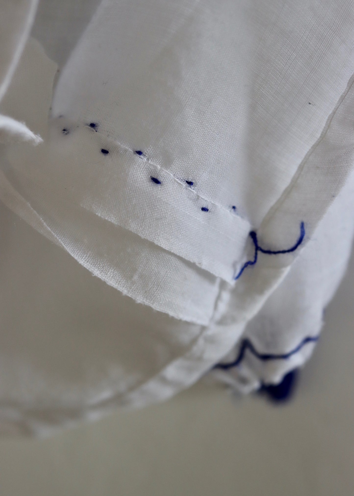 Hand Embroidered and Hand Stitched Peasant Cotton Blouse