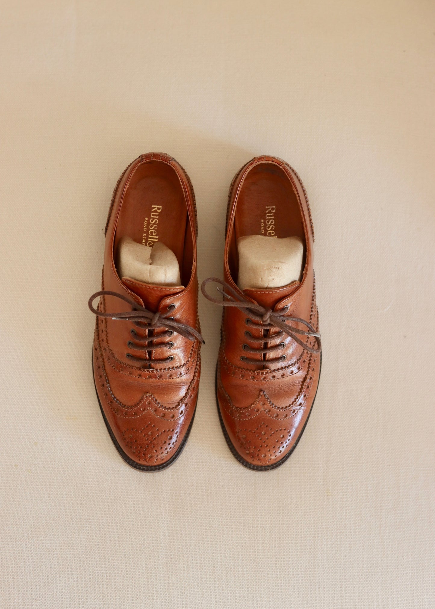 Russel & Bromley Leather Brown Laced Shoes Brogues