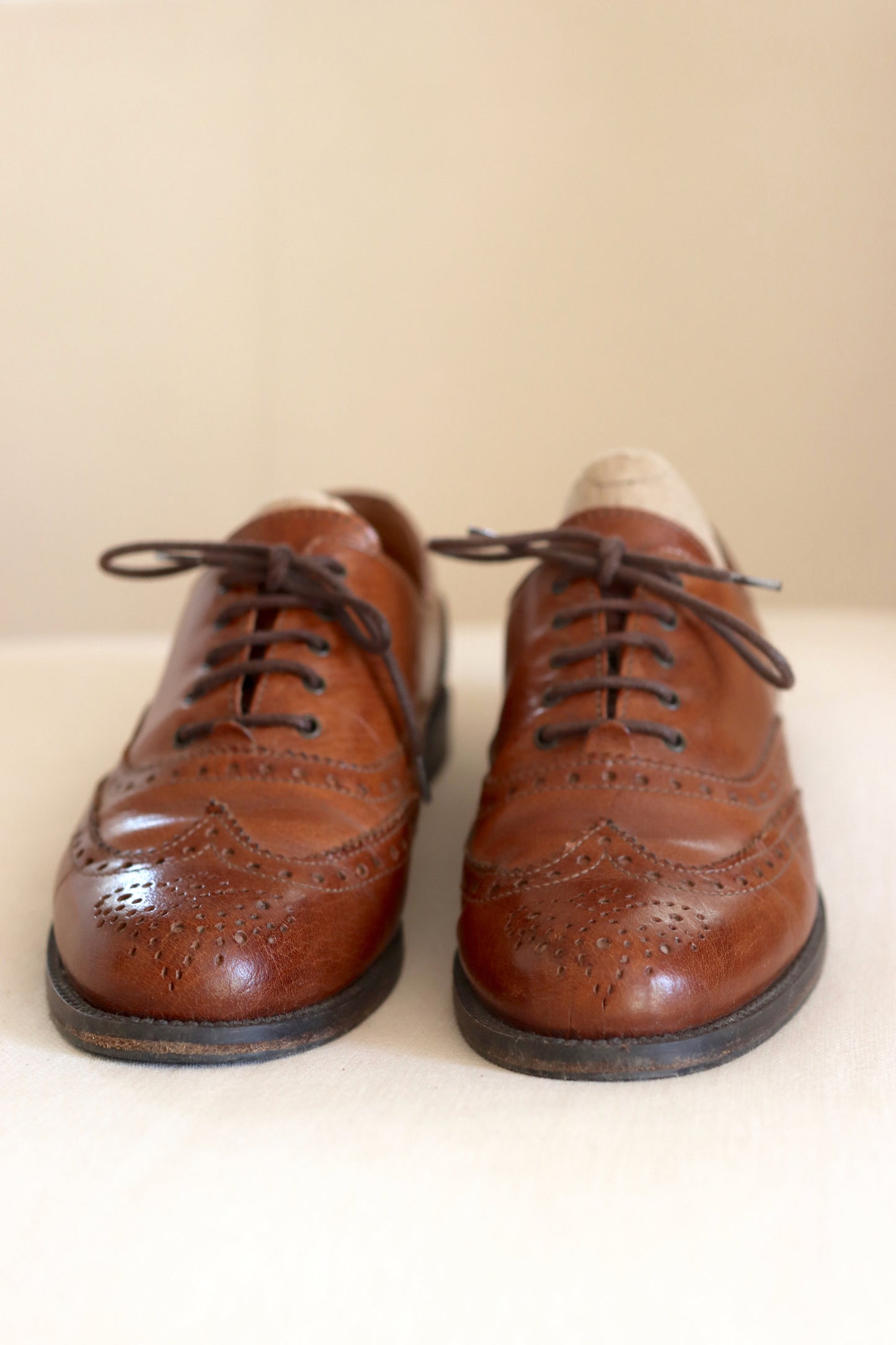 Russel & Bromley Leather Brown Laced Shoes Brogues