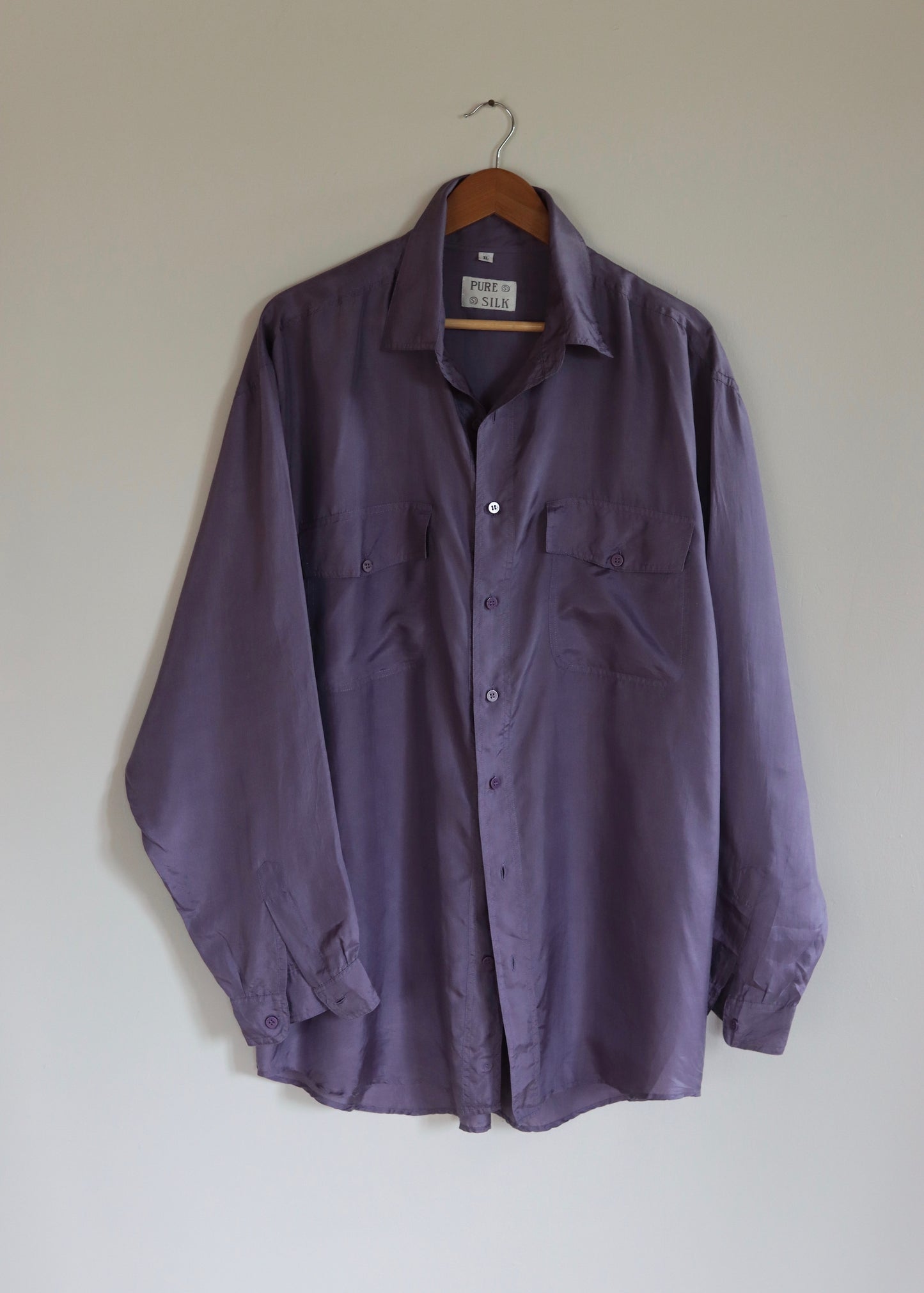 Oversized Lilac Silk Shirt