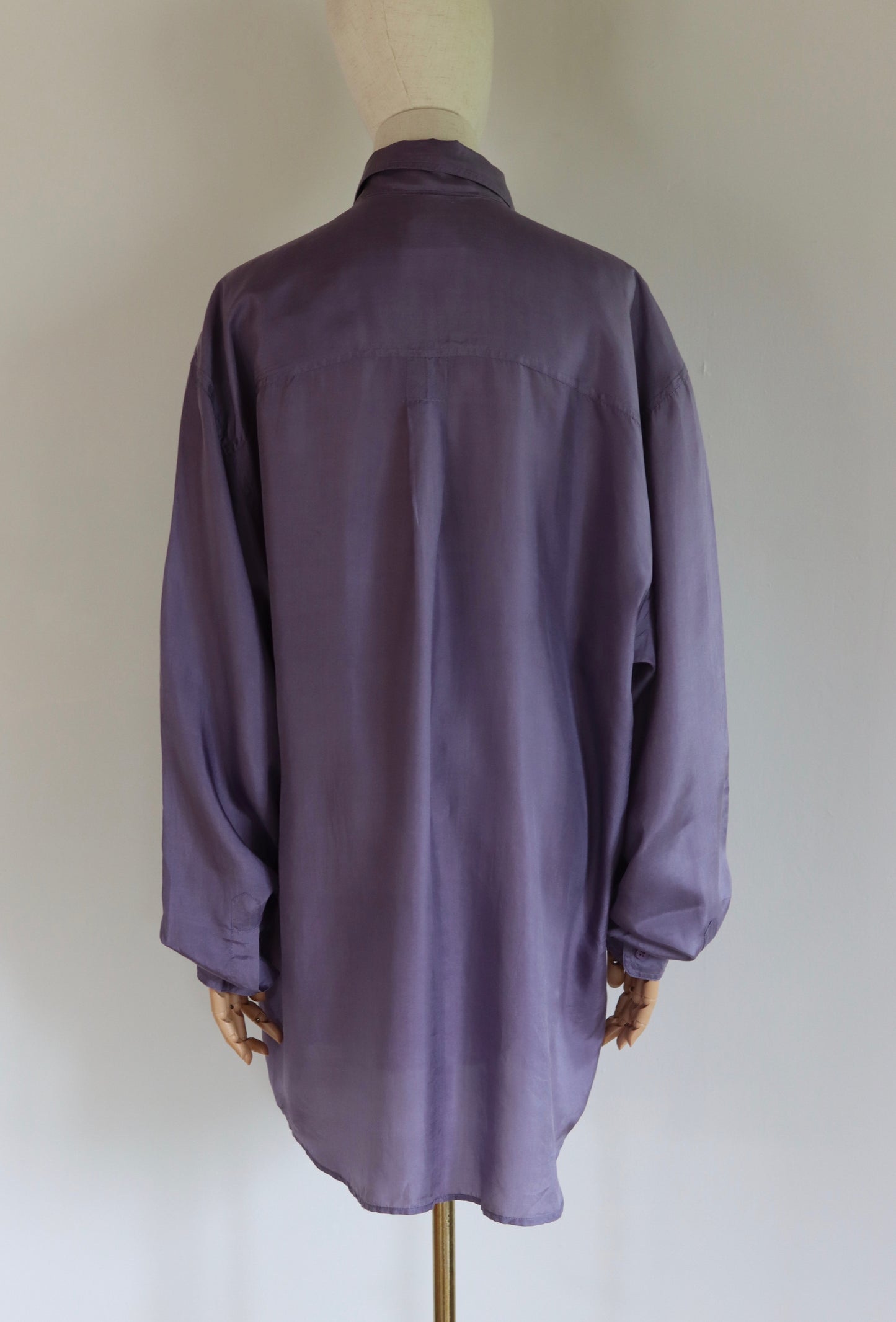 Oversized Lilac Silk Shirt