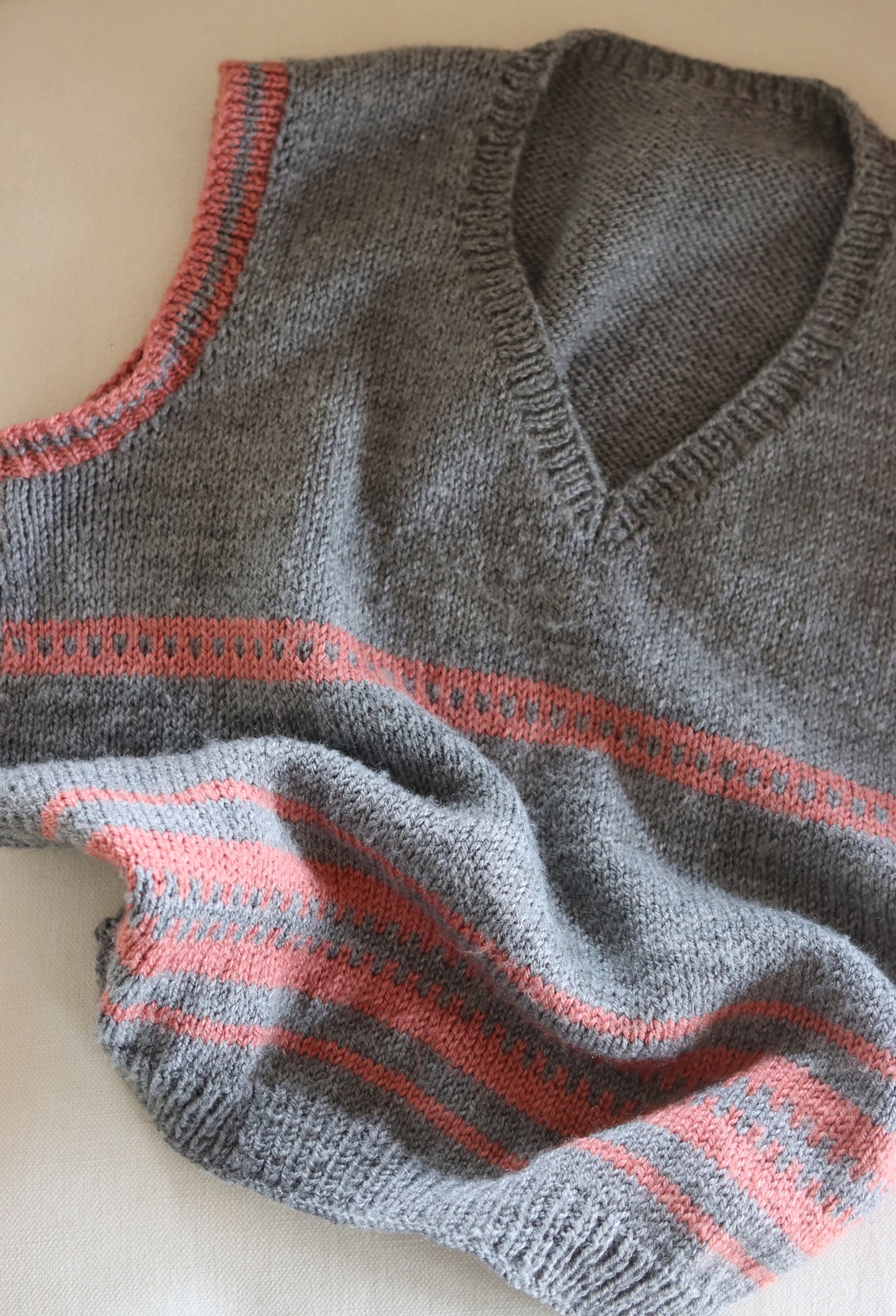 Grey Hand Knitted Vest