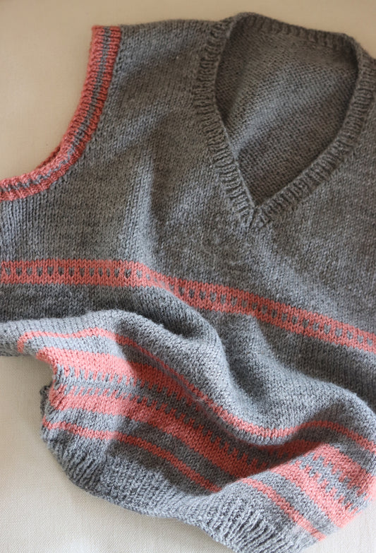 Grey Hand Knitted Vest
