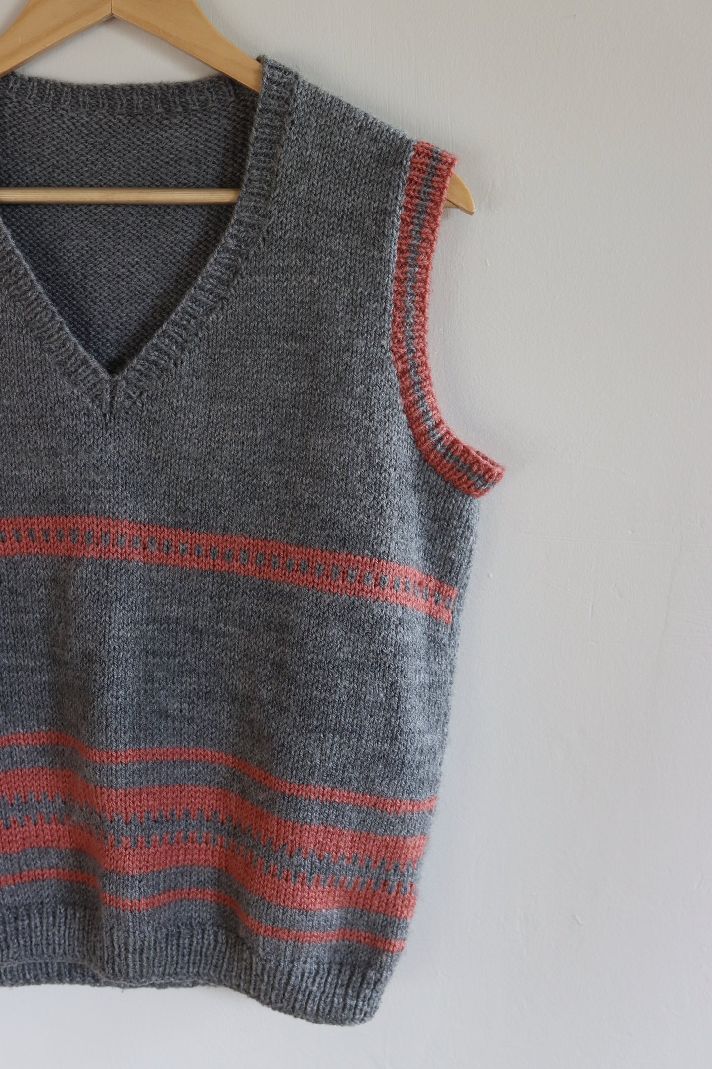 Grey Hand Knitted Vest