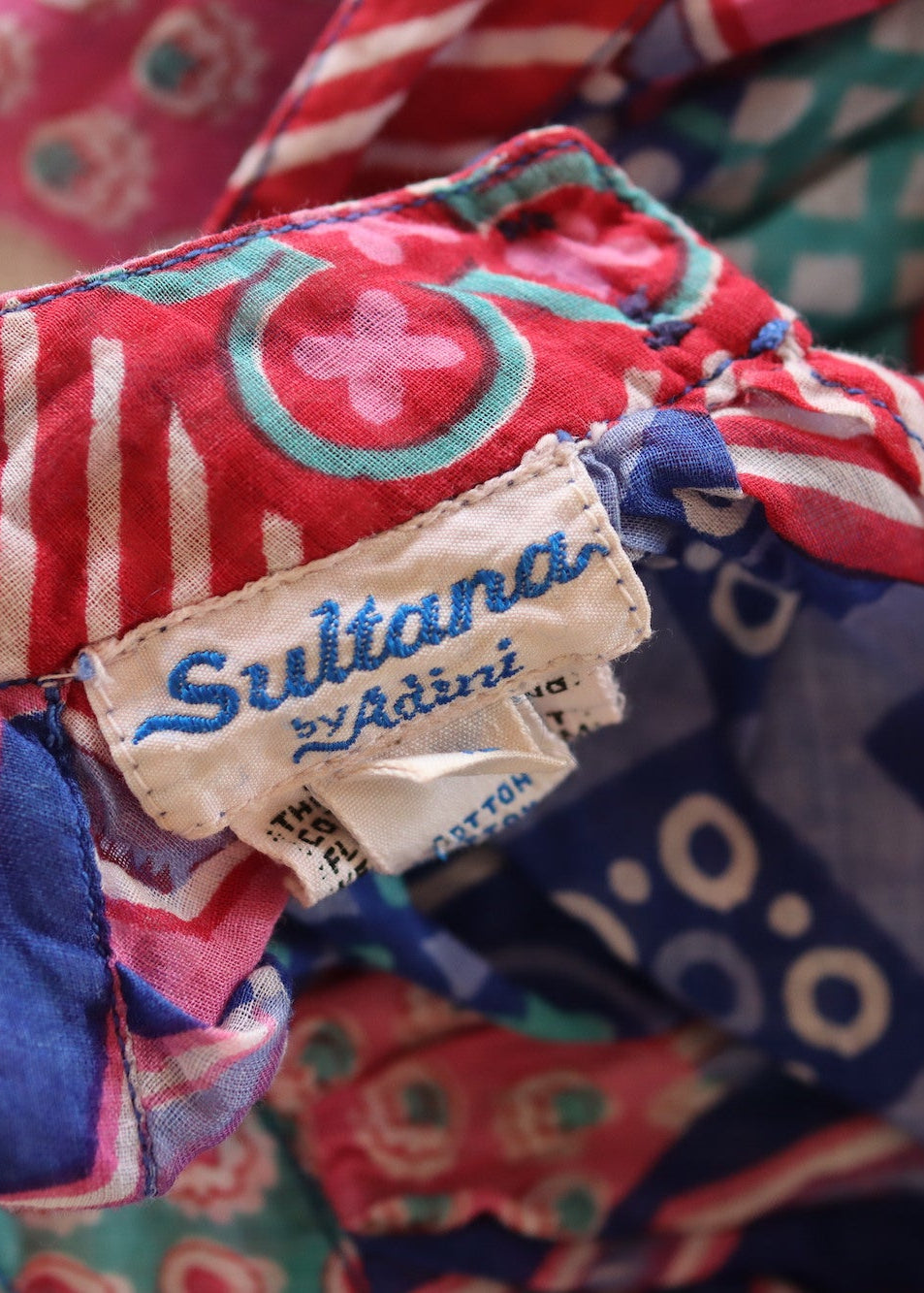 Sultana for Adini 1970s Halterneck Geometric Print Dress