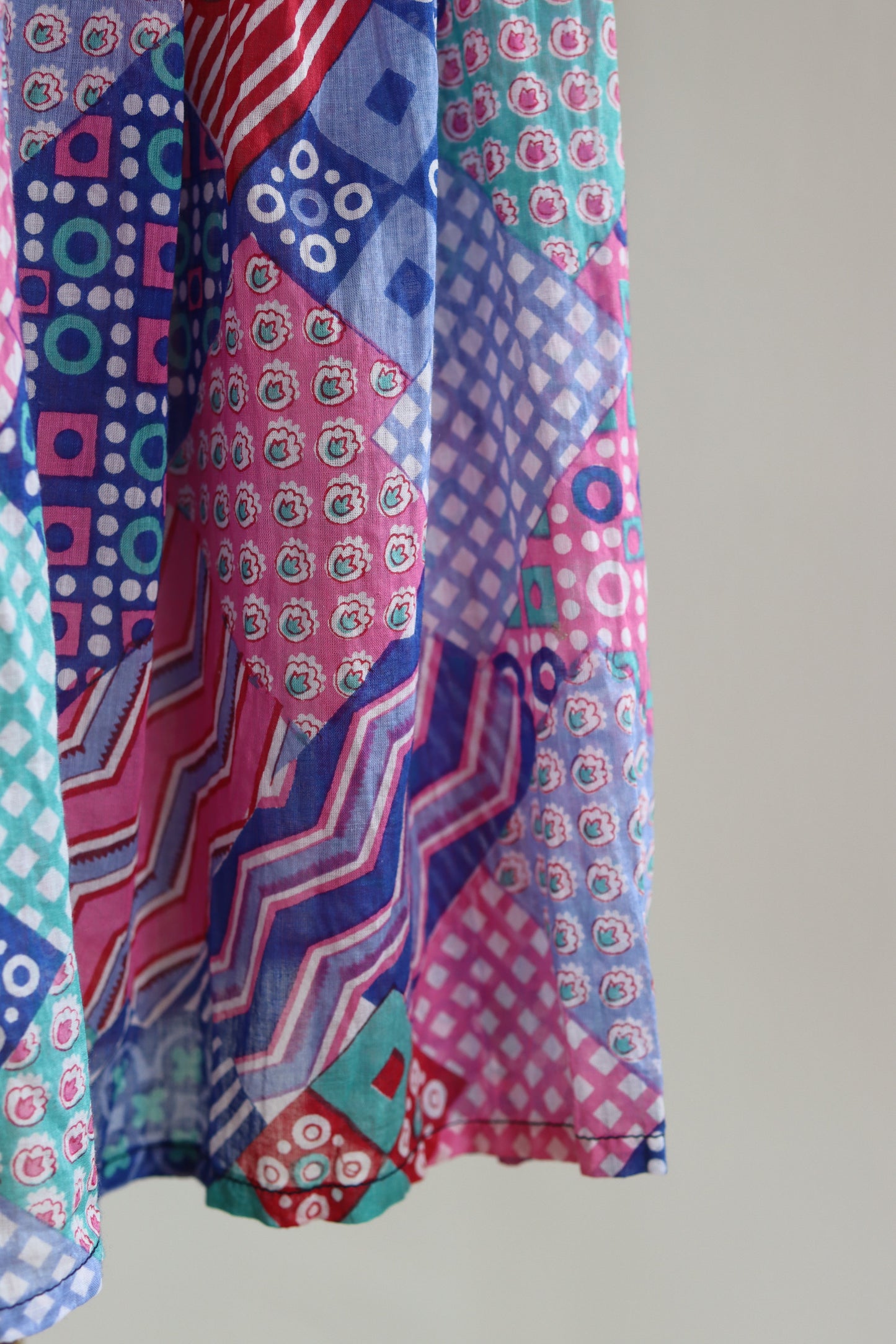 Sultana for Adini 1970s Halterneck Geometric Print Dress