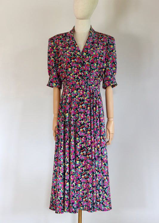 WINDSMOOR | 1940's Style Floral Shirt Dress