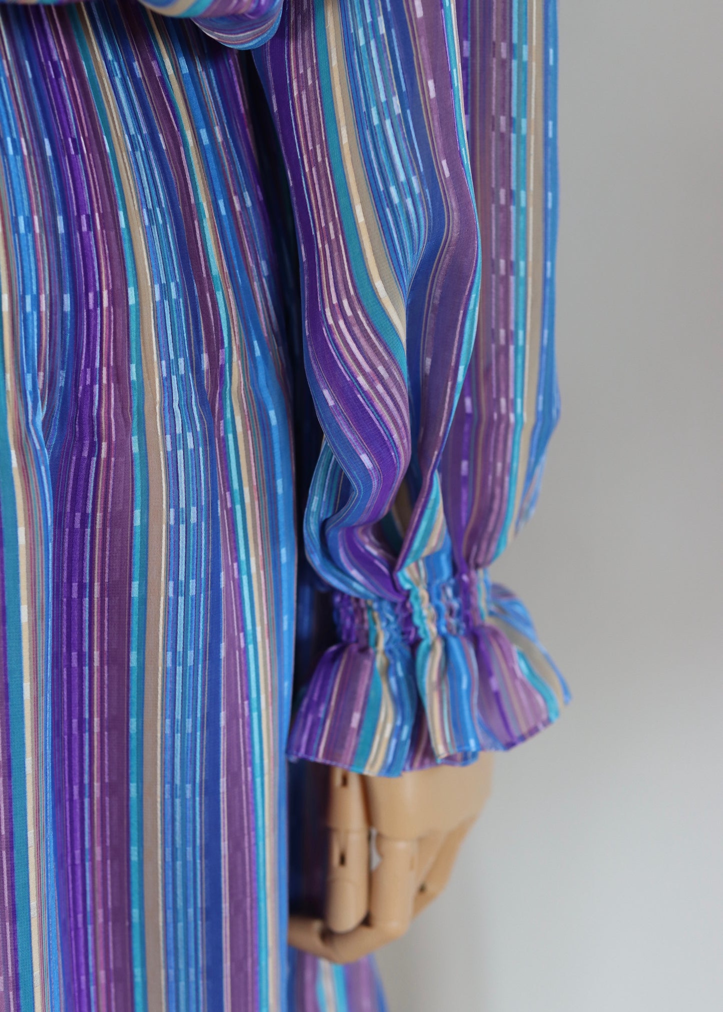 Laura Philips | 1970s Stripe Balloon Sleeve Dress