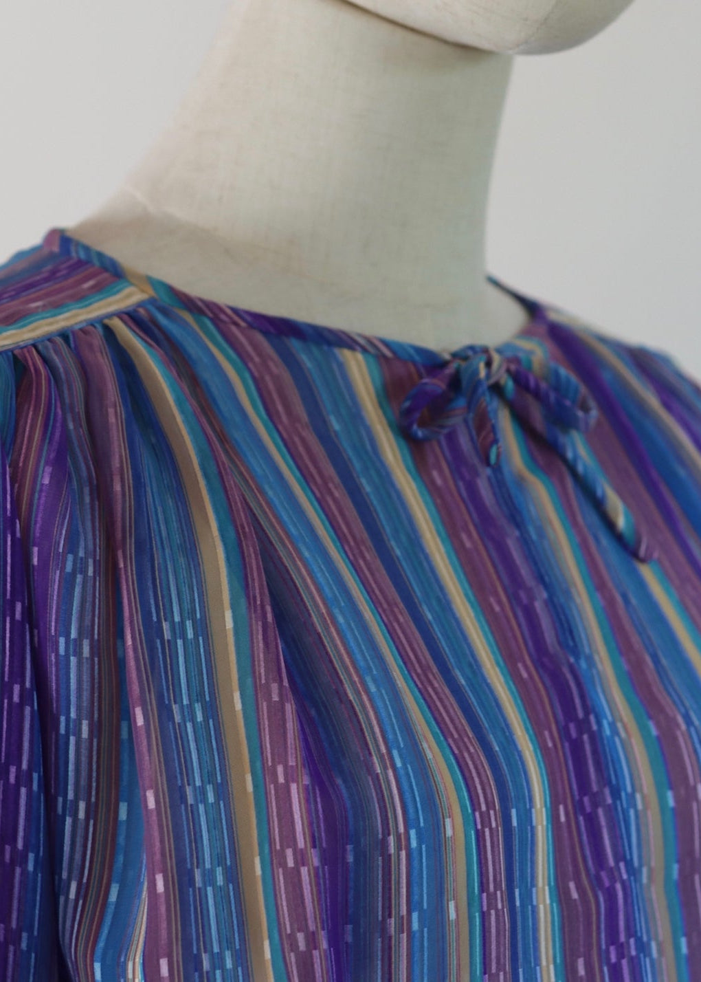 Laura Philips | 1970s Stripe Balloon Sleeve Dress