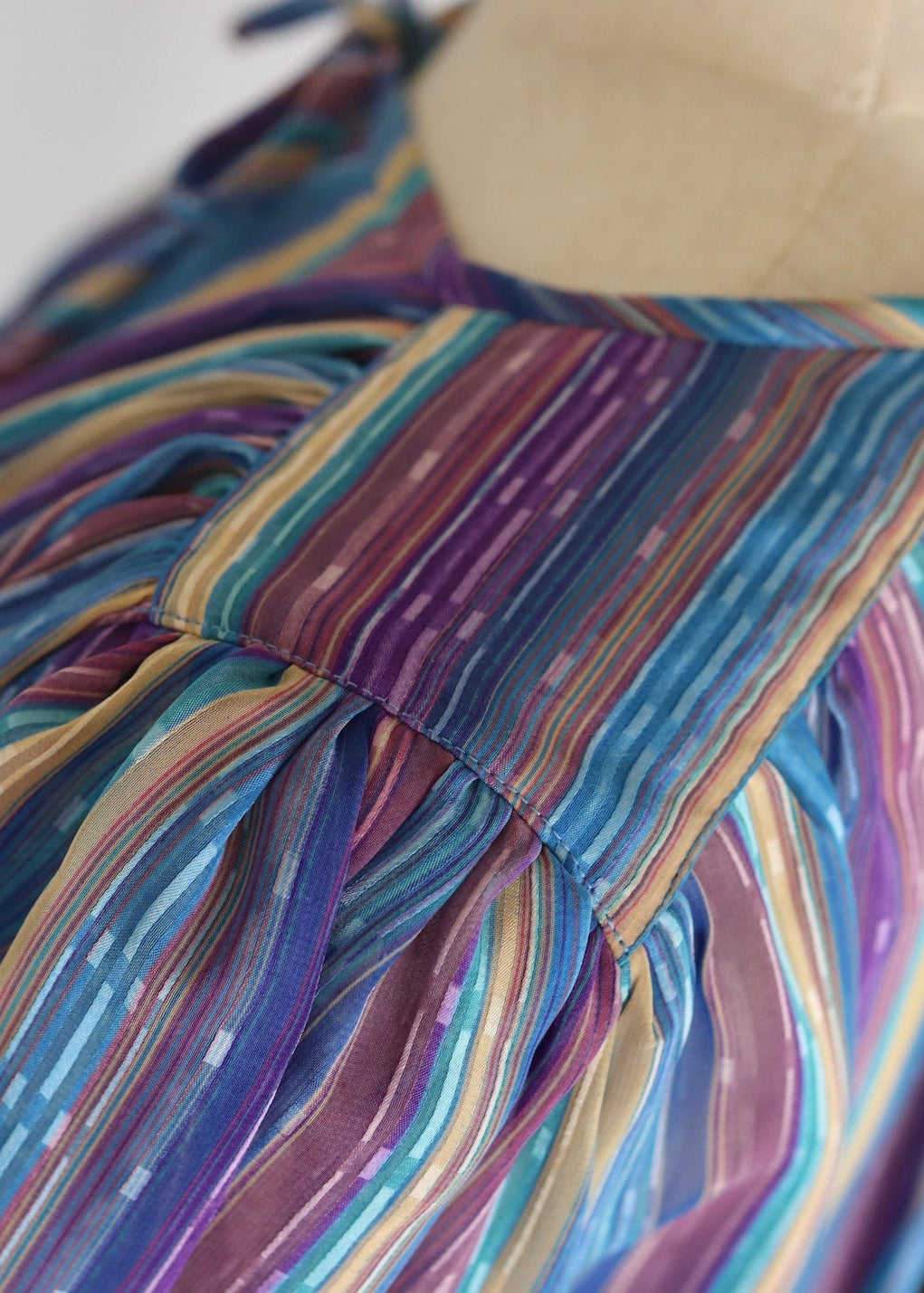 Laura Philips | 1970s Stripe Balloon Sleeve Dress