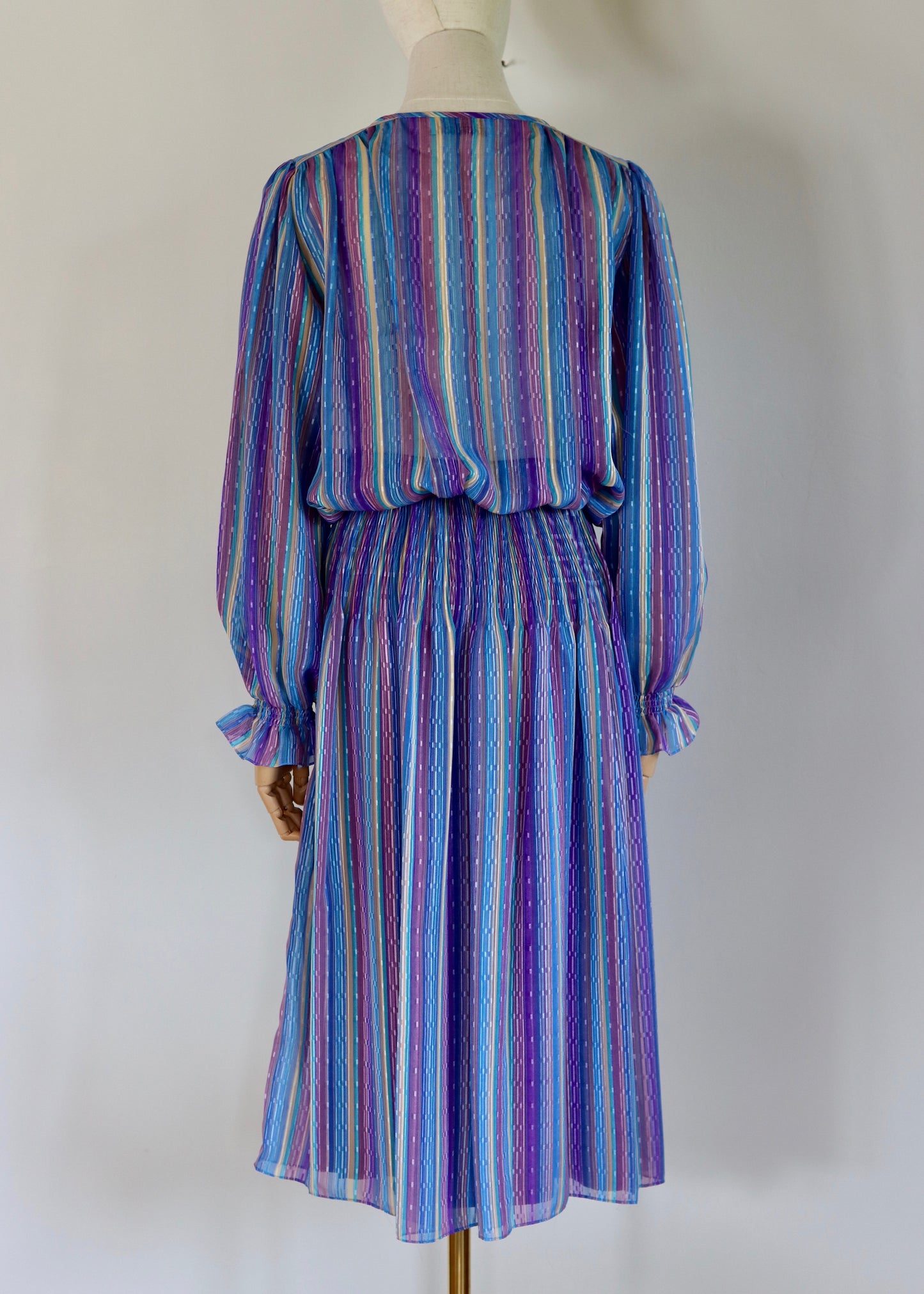 Laura Philips | 1970s Stripe Balloon Sleeve Dress