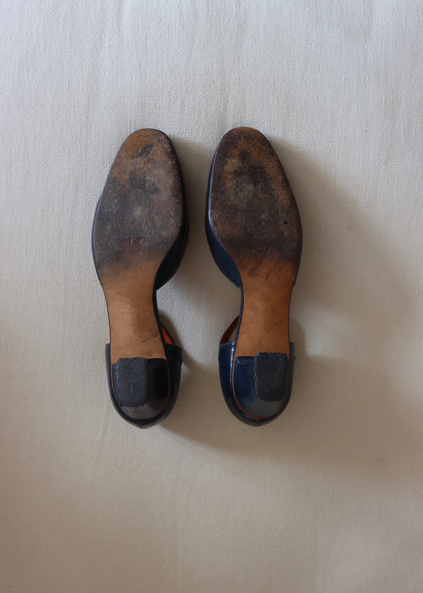 CAPEZIO | 1940s Style Blue Leather Ankle Strap Shoes | UK 4.5| US 7M