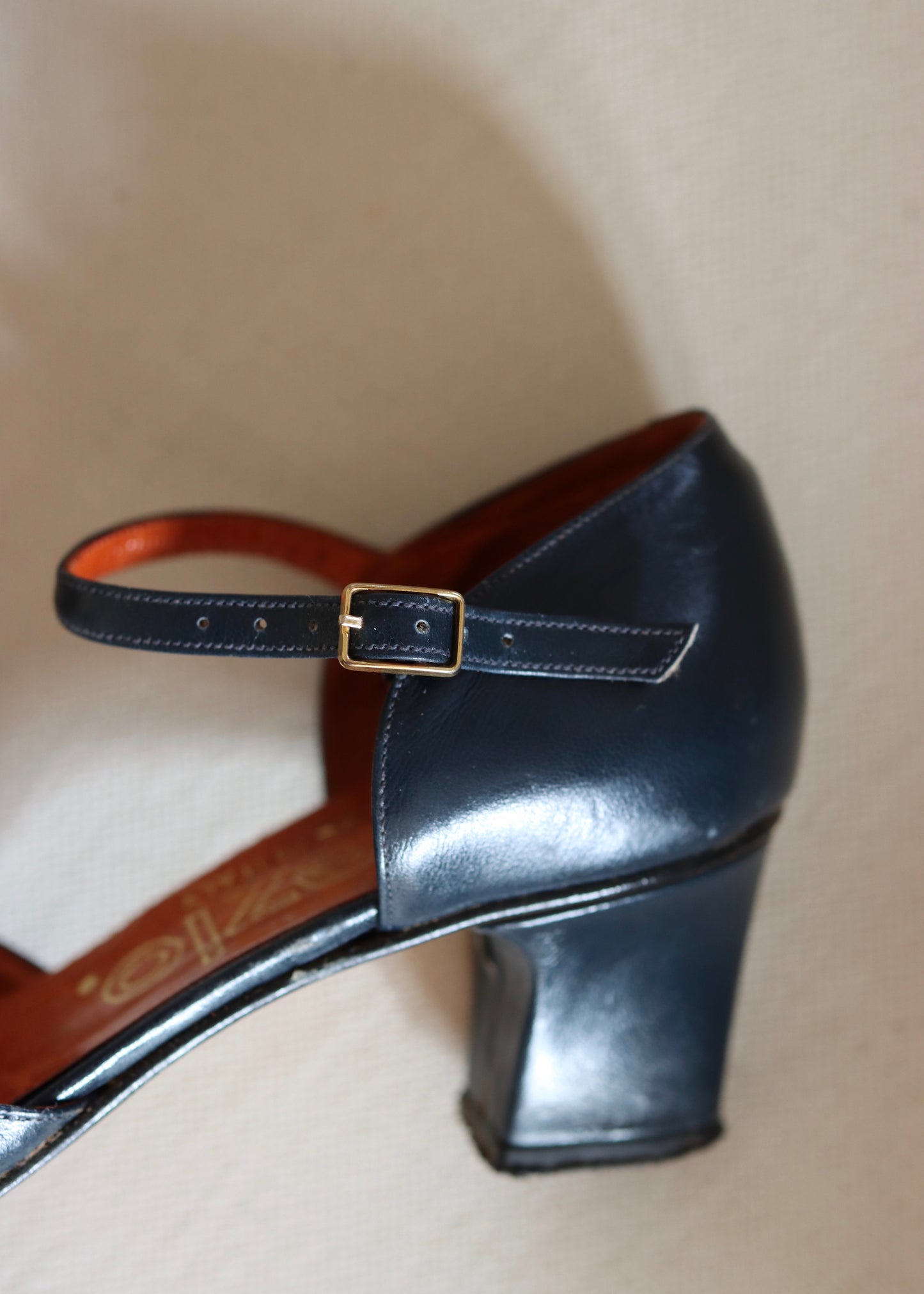 CAPEZIO | 1940s Style Blue Leather Ankle Strap Shoes | UK 4.5| US 7M