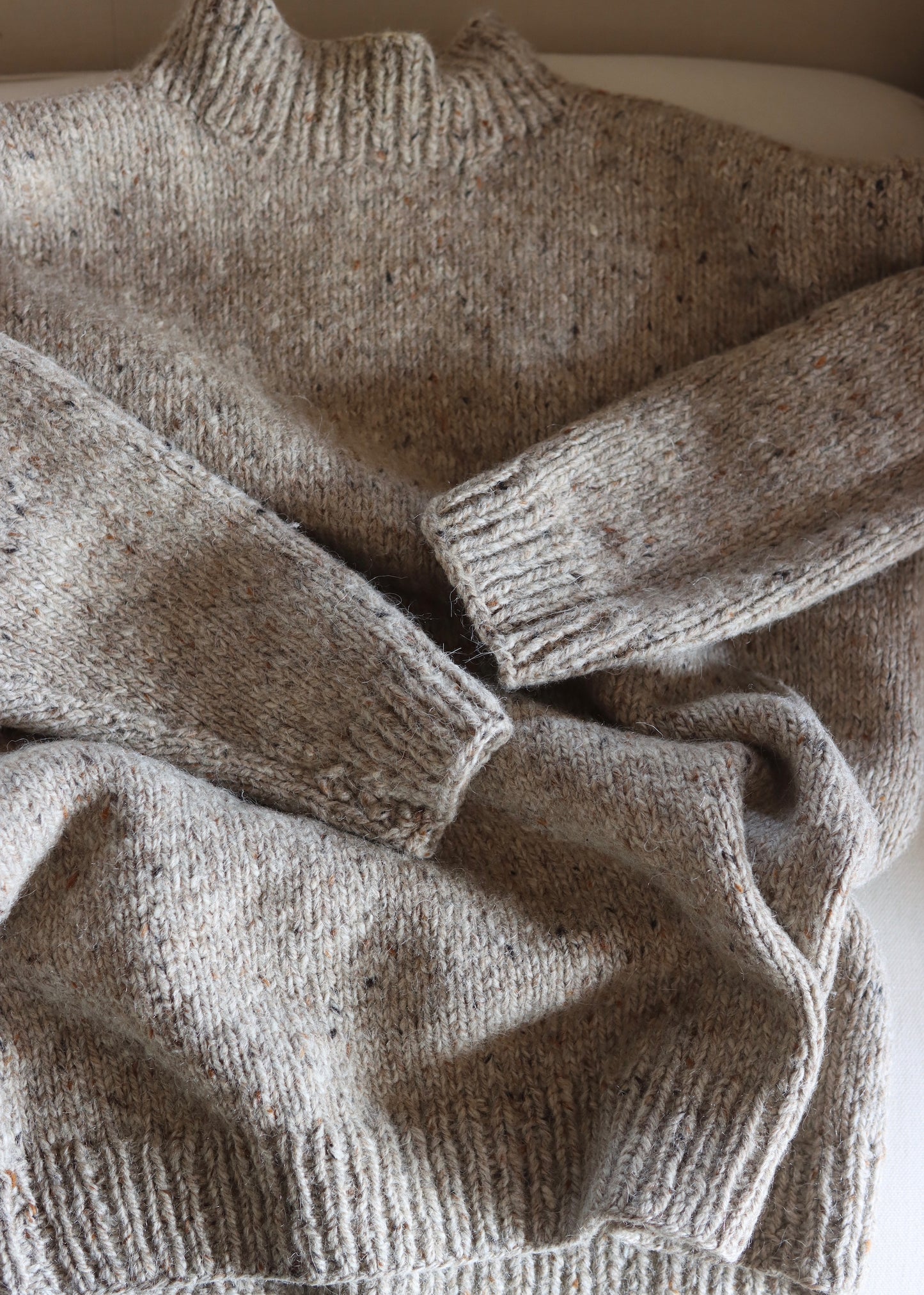 Oversized Hand Knitted Chunky Wool Fishermans Jumper