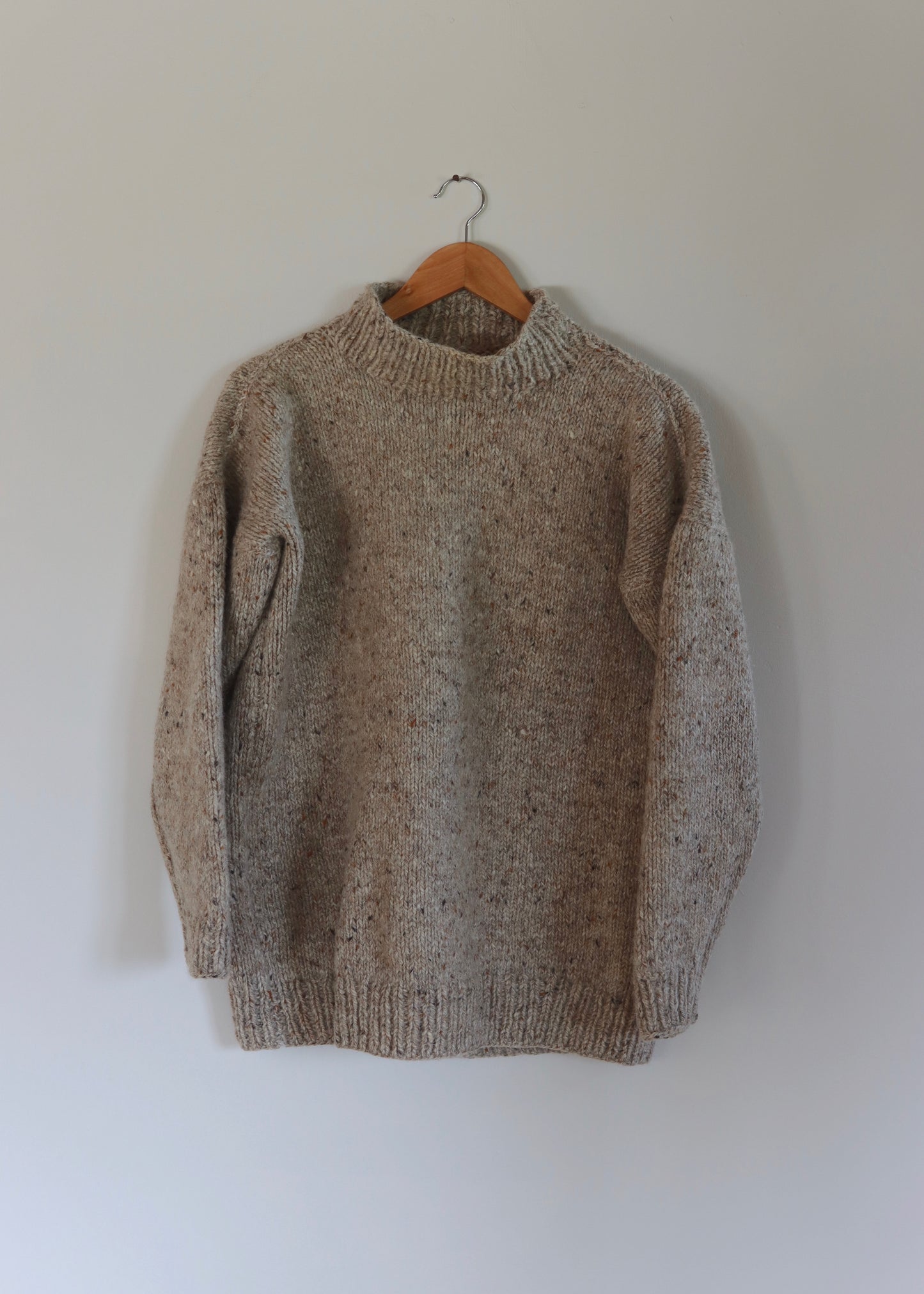 Oversized Hand Knitted Chunky Wool Fishermans Jumper