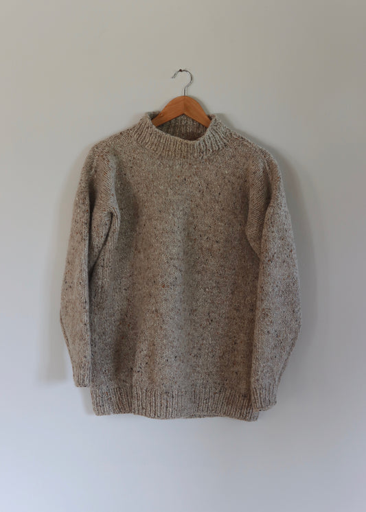 Oversized Hand Knitted Chunky Wool Fishermans Jumper