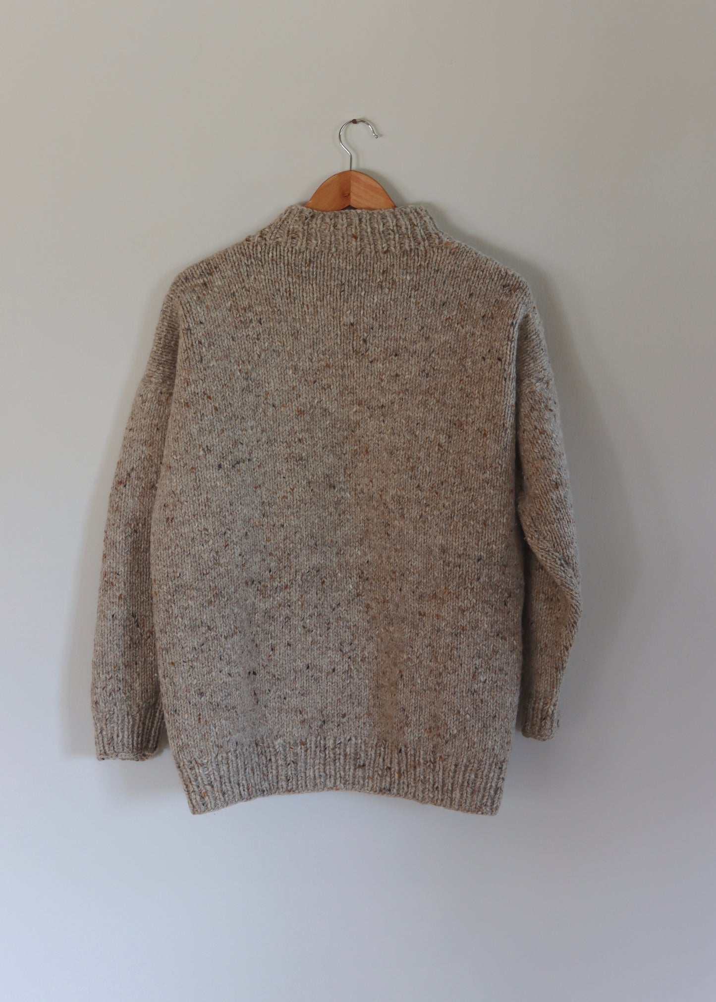 Oversized Hand Knitted Chunky Wool Fishermans Jumper