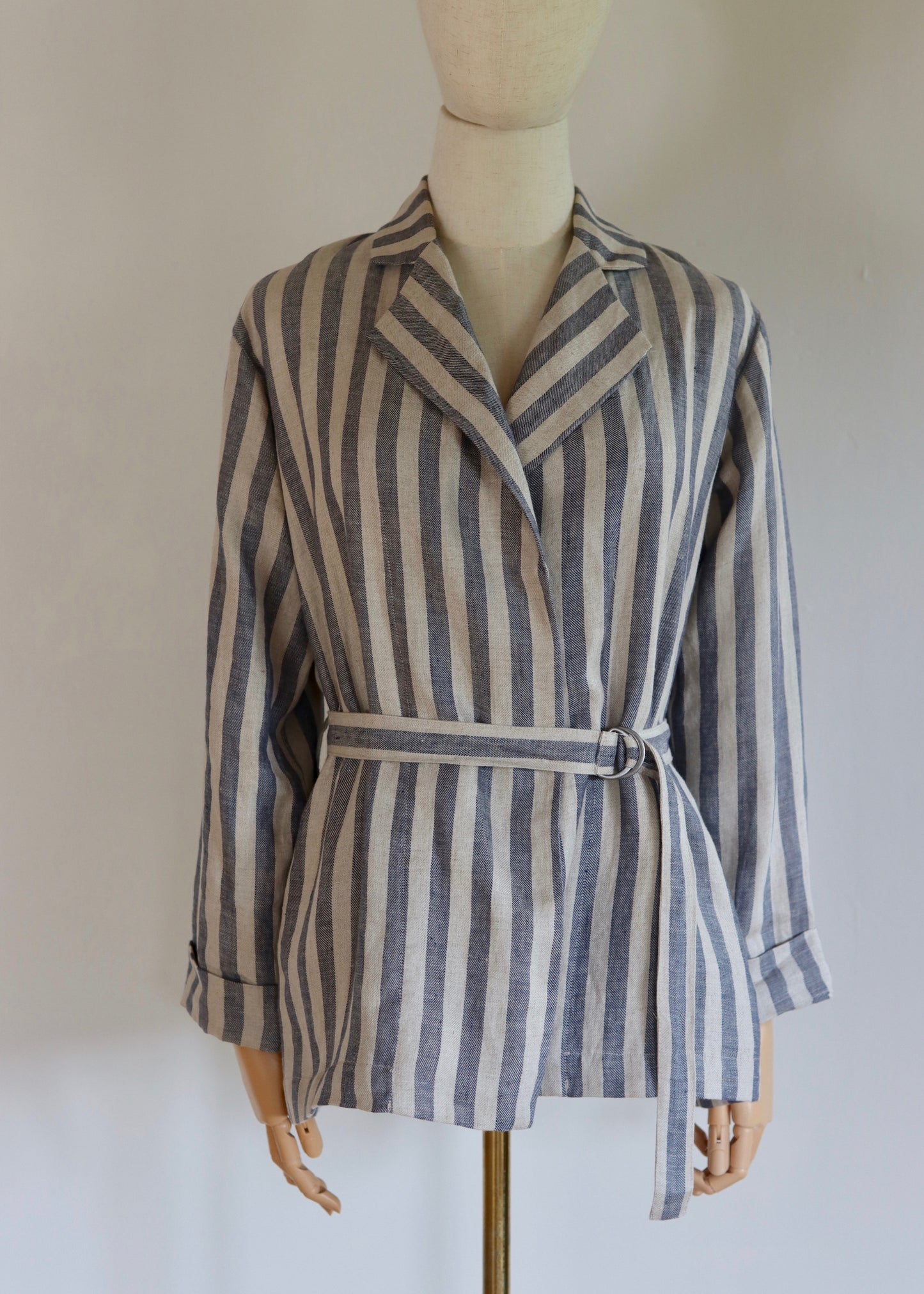 BITTE KAI RAND | Linen Stripe Wrap Jacket