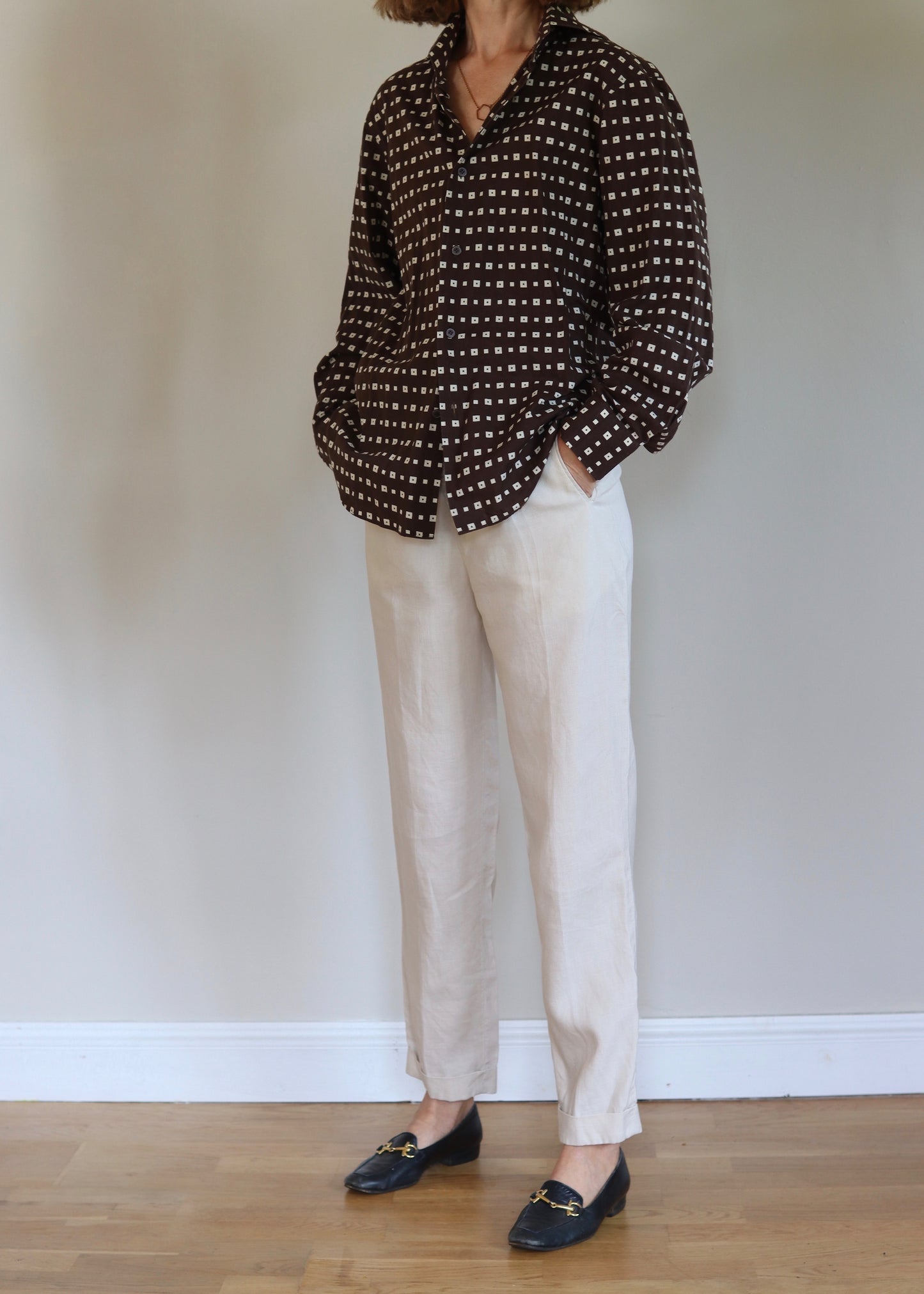 Agnes B Homme | Brown Geometric Print Shirt