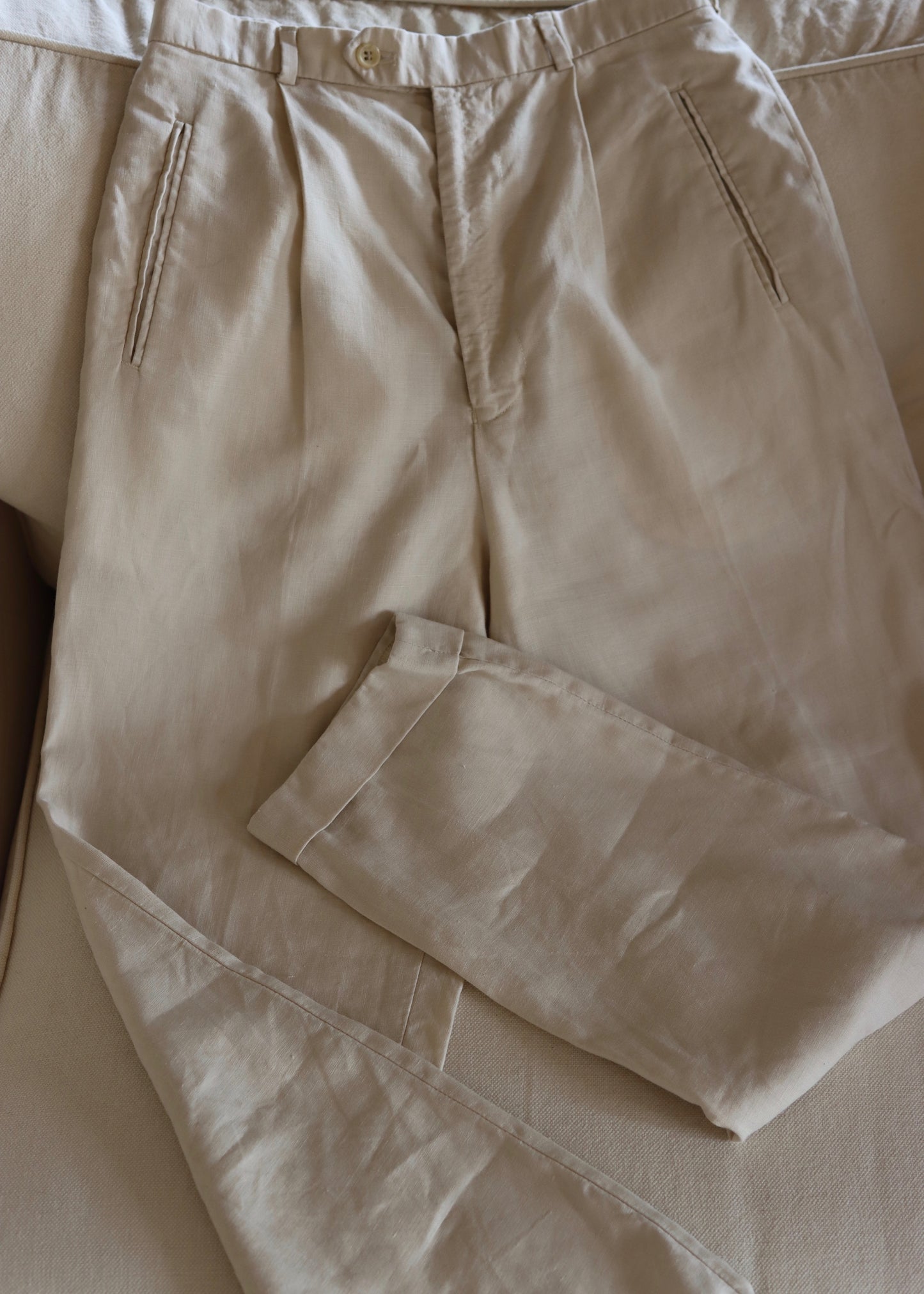Margaret Howell | Cream Linen Trousers