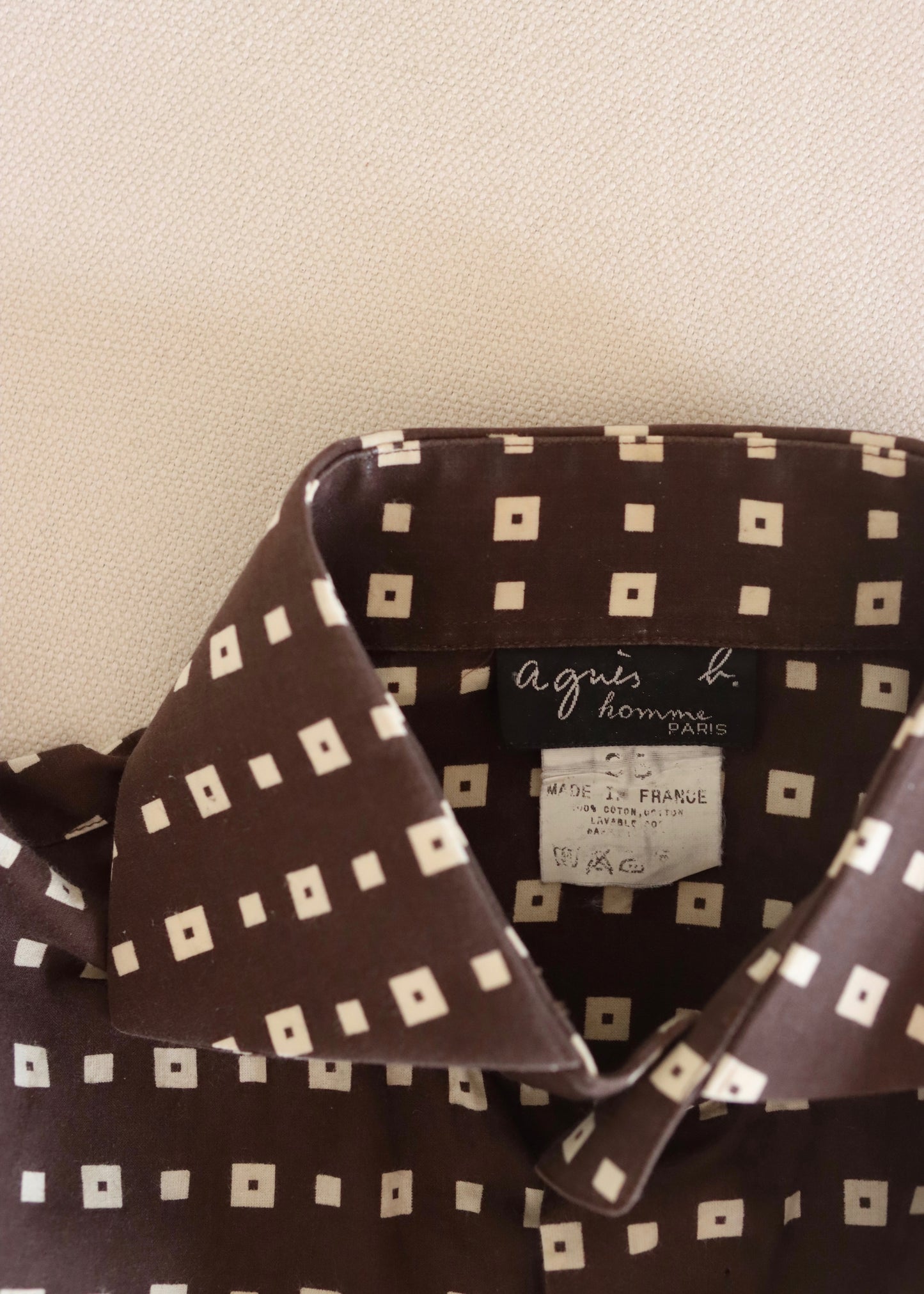 Agnes B Homme | Brown Geometric Print Shirt