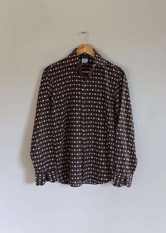 Agnes B Homme | Brown Geometric Print Shirt