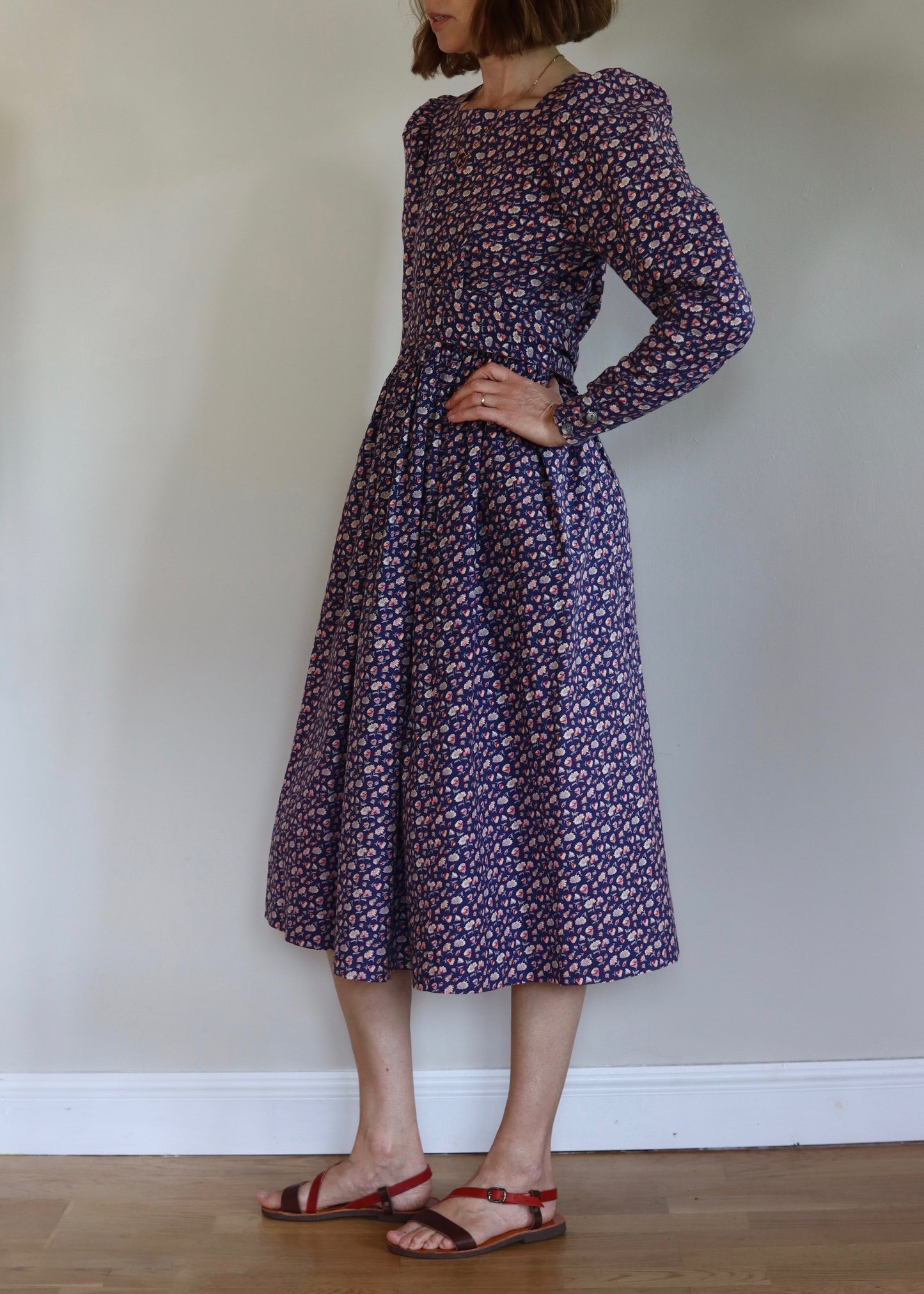 Laura Ashley Floral Dress | 1980s